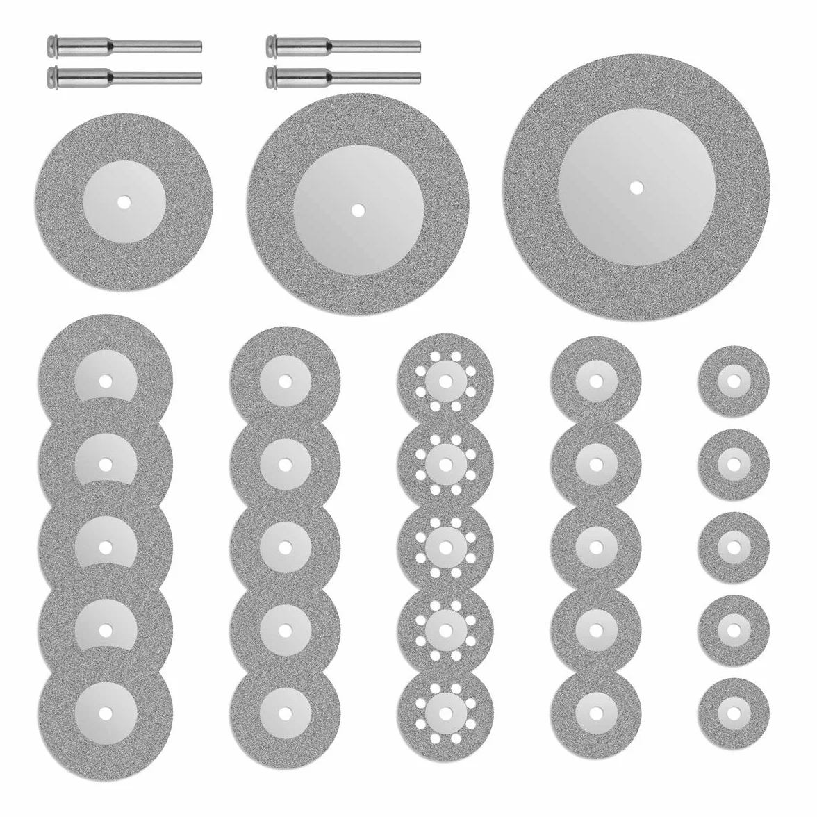 Mini diamentowe tarcze do cięcia 16-60 mm narzędzie obrotowe do szlifowania kamieni szkło + 4 trzpienie