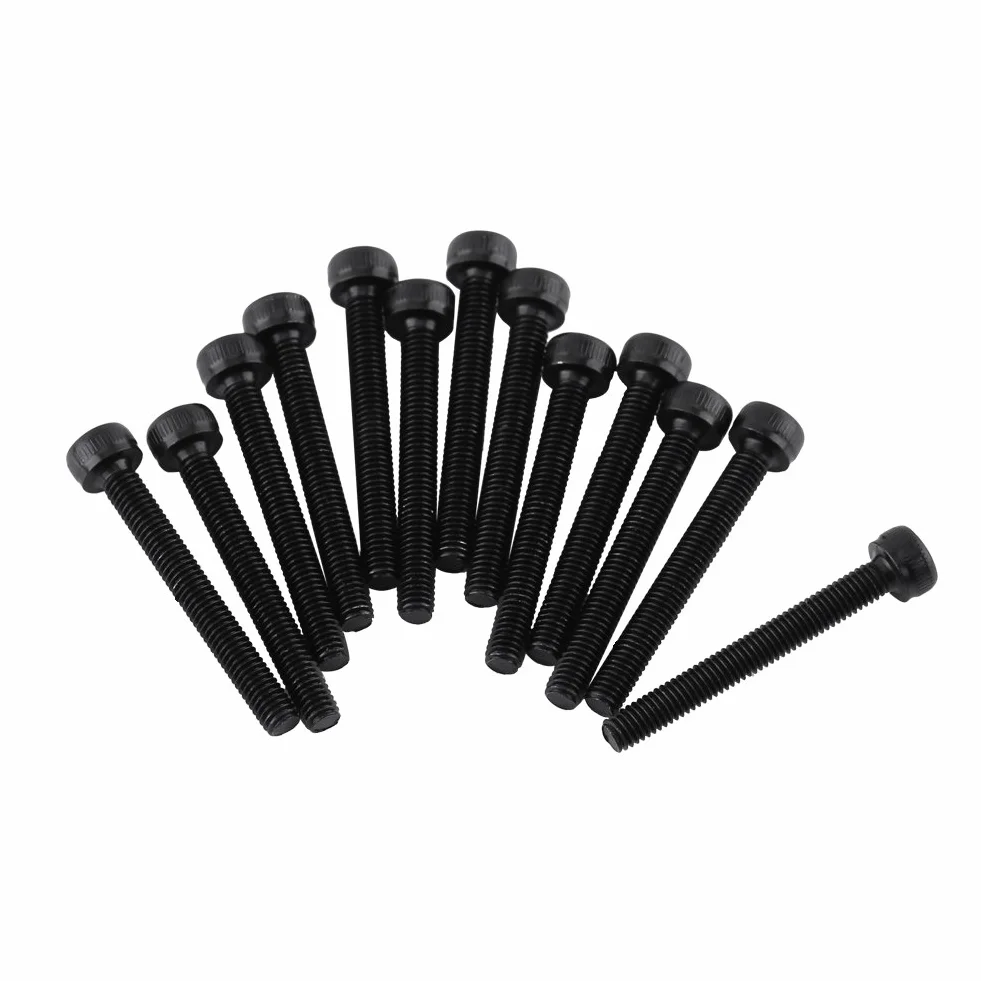 Zestaw nasadek główek śruby M3 Black Hex stal węglowa 12.9 DIN912 4-50 mm 50 szt