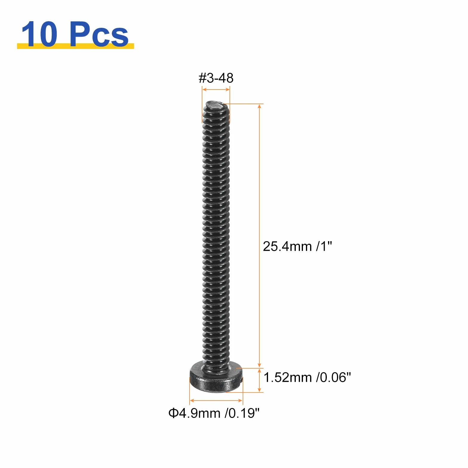 QUARKZMAN Black Oxide Slotted Button Head śruby 10 sztuk 3-48 x 1" śruba maszynowa ze stali węglowej