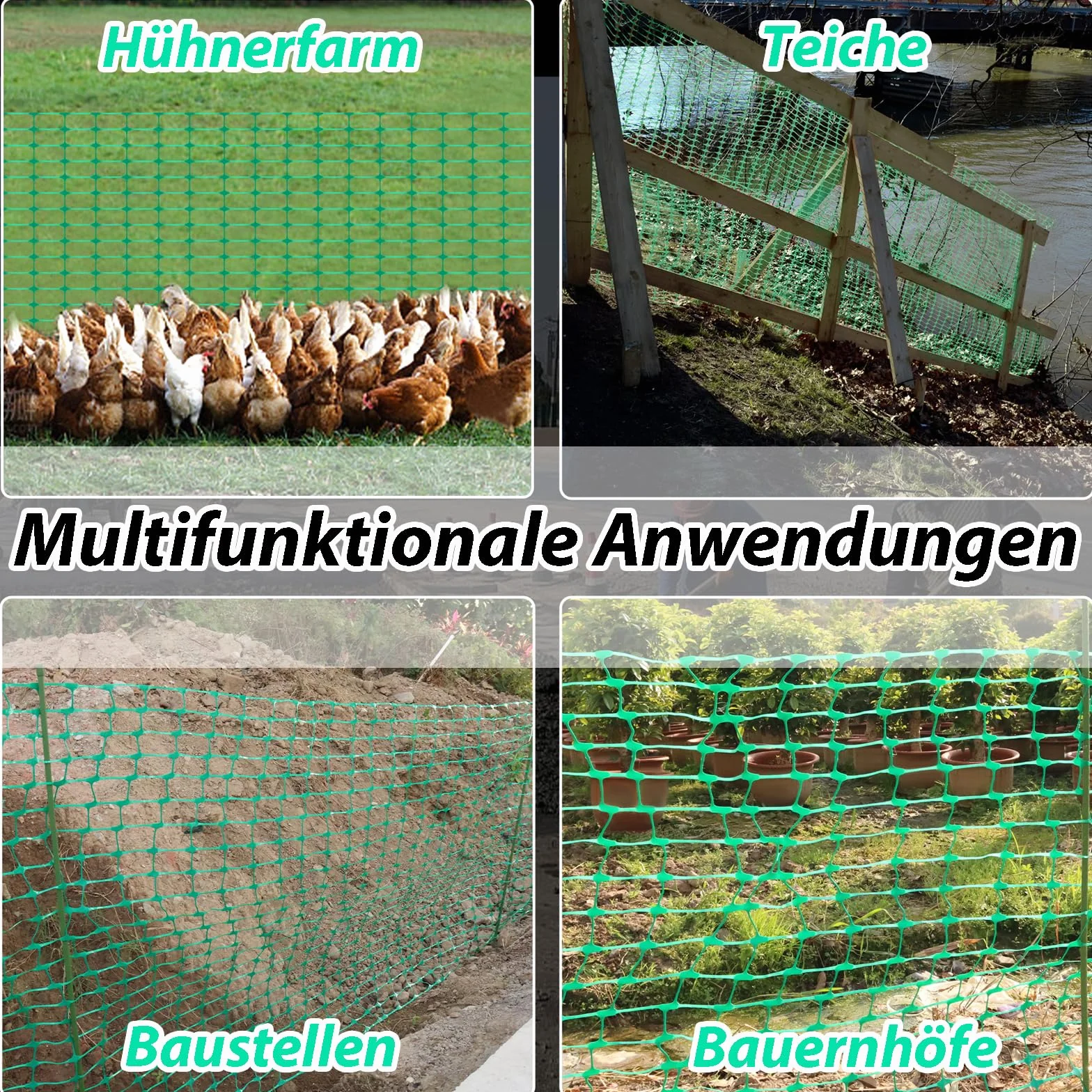 ACXIN Ogrodzenie odcinające, siatka ochronna, 1 x 30 m, wielkość oczek 75 x 35 mm