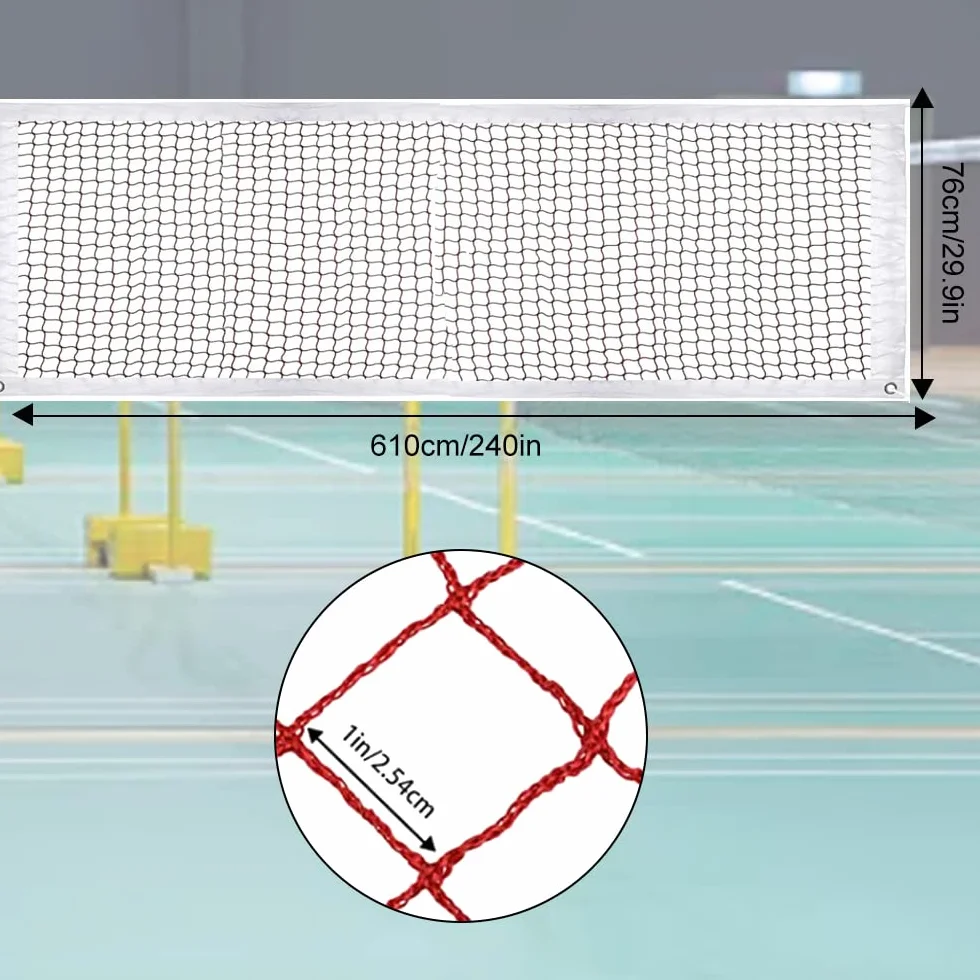 Siatka do badmintona siatka do siatkówki basen badminton siatka tenisowa - 6,1 m x 76 cm