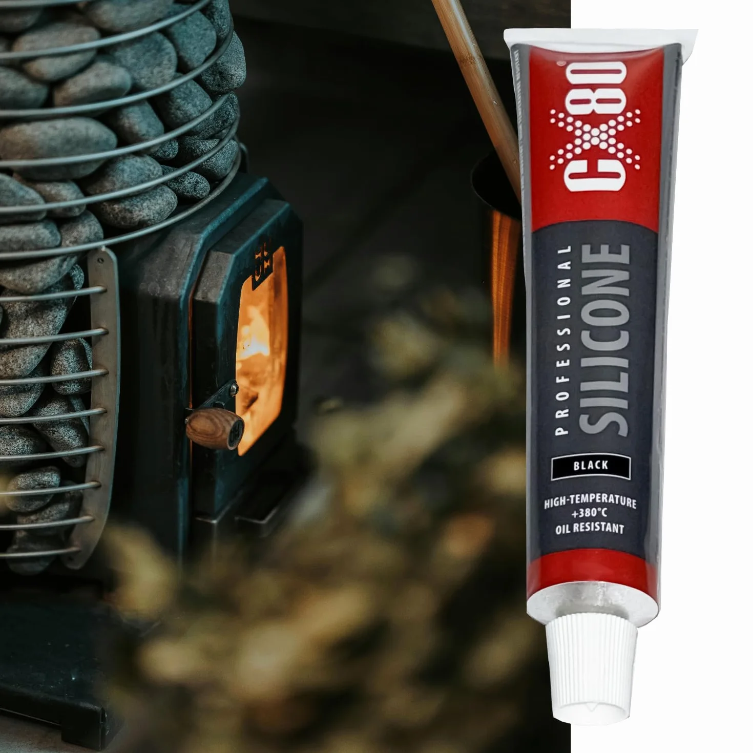 CX80 silikon wysokotemperaturowy czarny tubka 80 ml