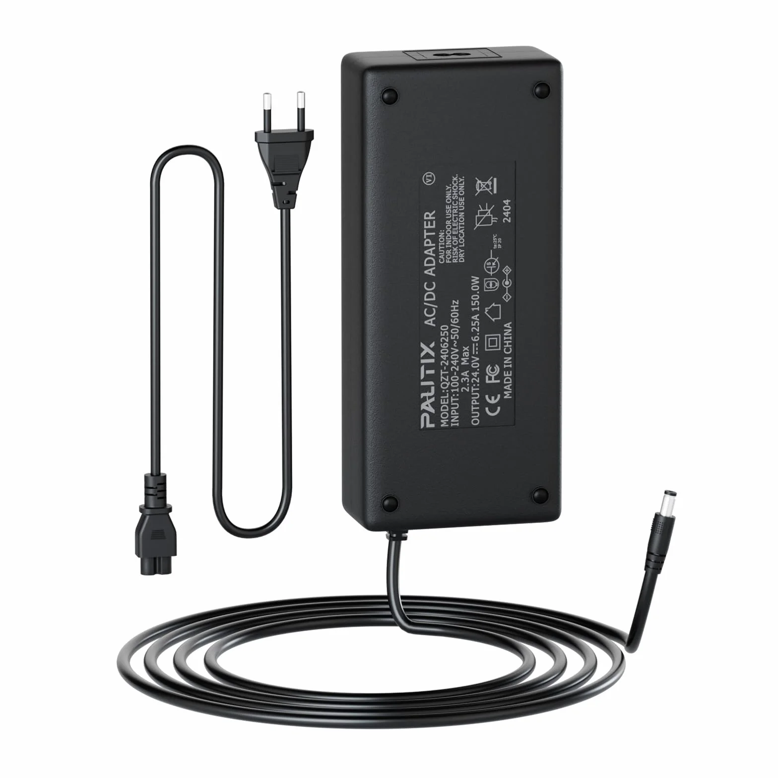 PAUTIX Zasilacz LED DC24V 6,25A 150W AC100-240V z wtyczką UE