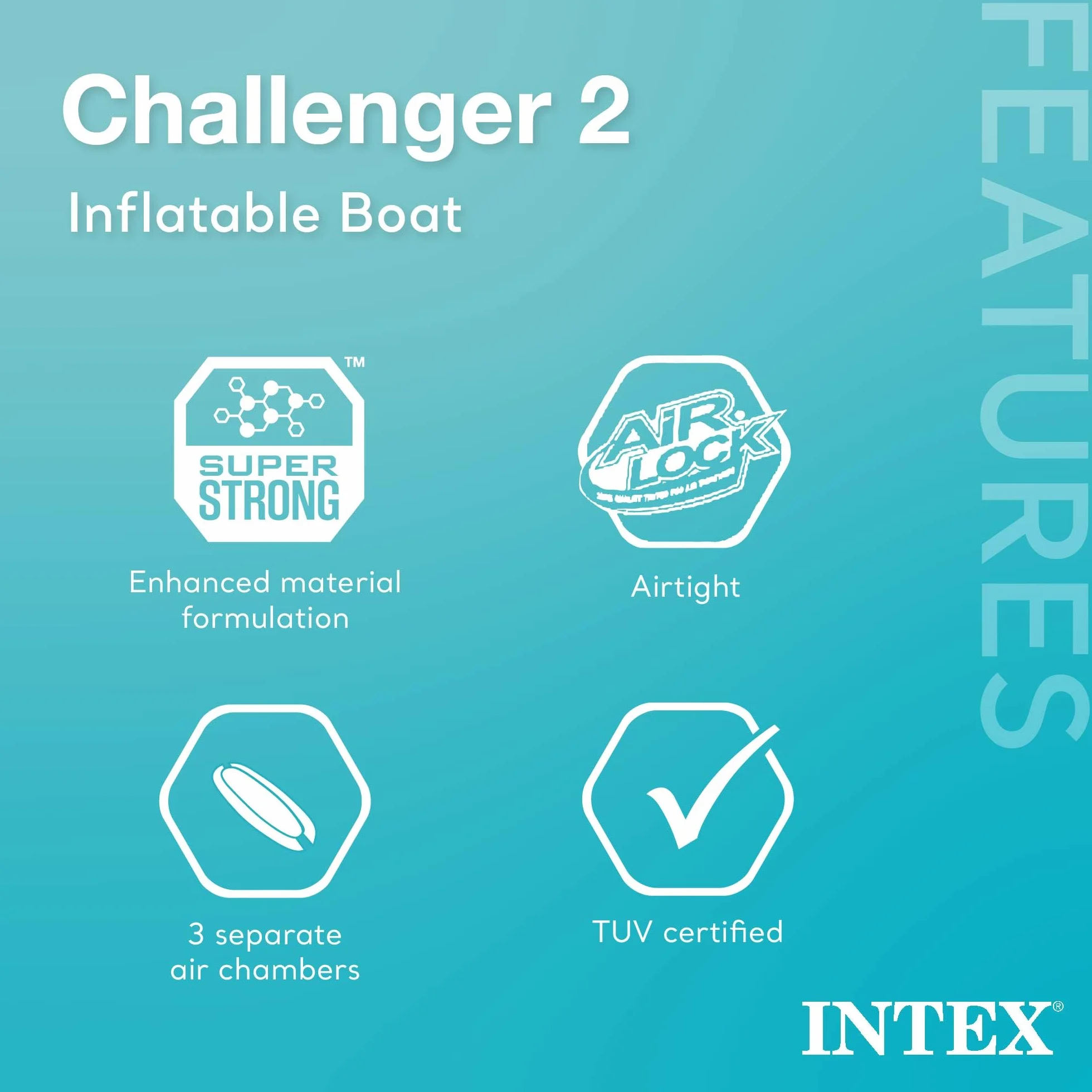 Intex Challenger zestaw nadmuchiwanych łodzi z wiosłami + pompką
