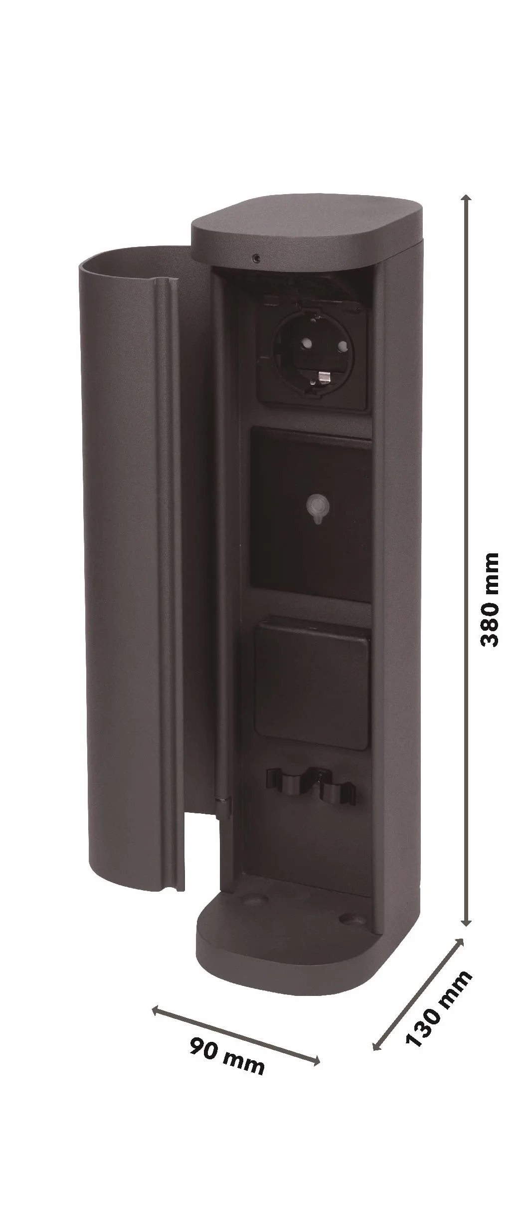 BOLD 19486 VOLO inteligentne gniazdo ogrodowe zewnętrzne antracyt 2x Schuko Smart Home WLAN 3680 Watt