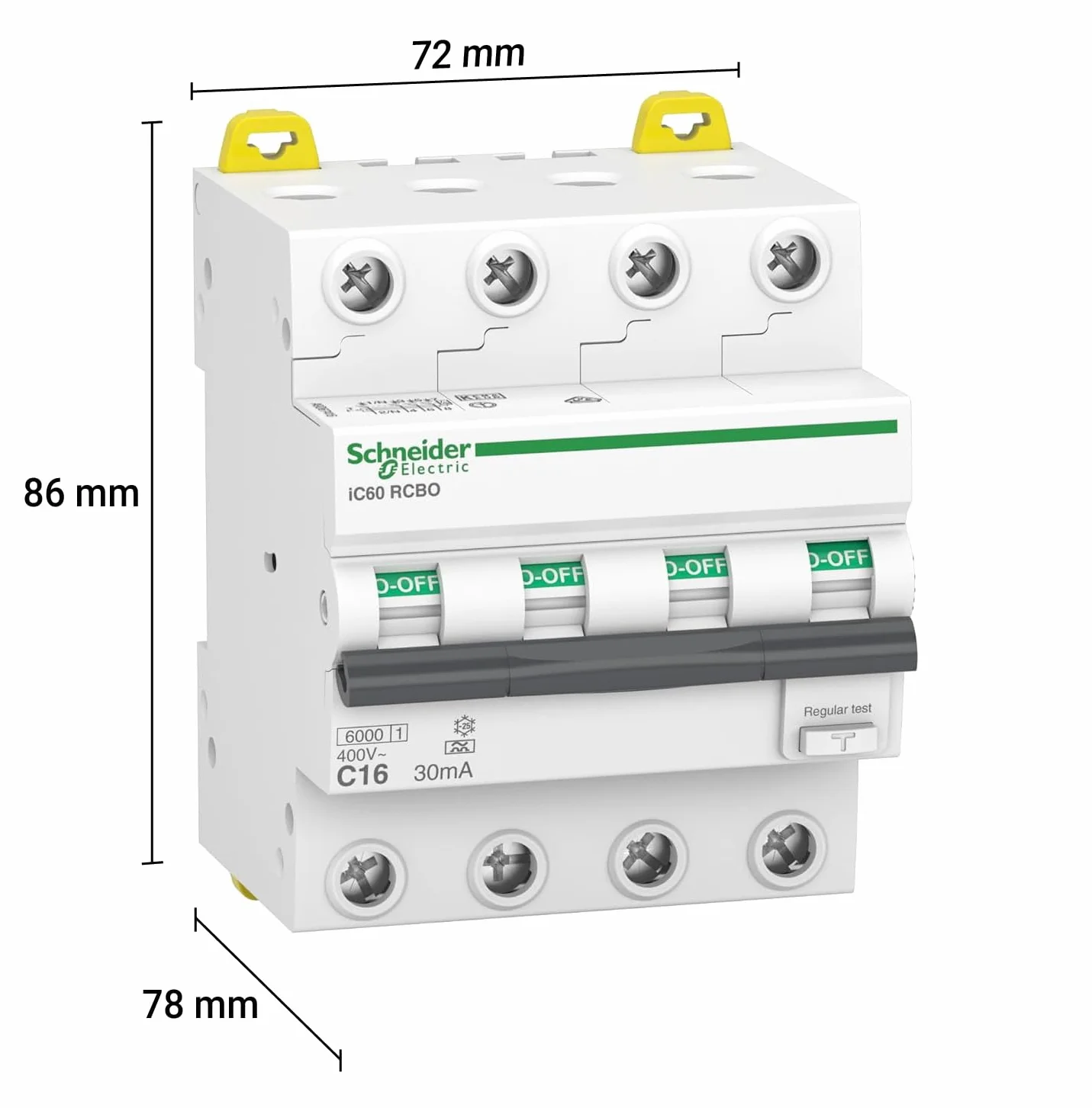 Schneider Electric A9D67416 przełącznik FI/LS iC60N 4P 16A C-Char. 30 mA typ A 6 kA