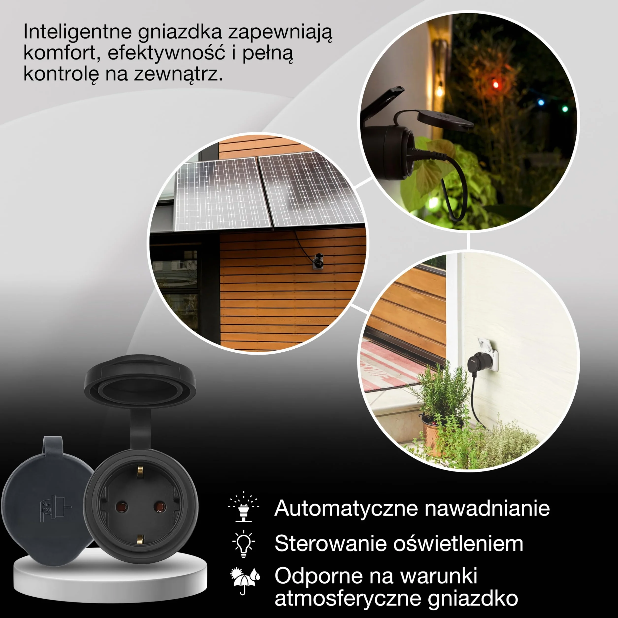 OSRAM SMART+ ZIGBEE Gniazdo zewnętrzne EU IP44 Czarny PP Kontrola zużycia energii Smart Home