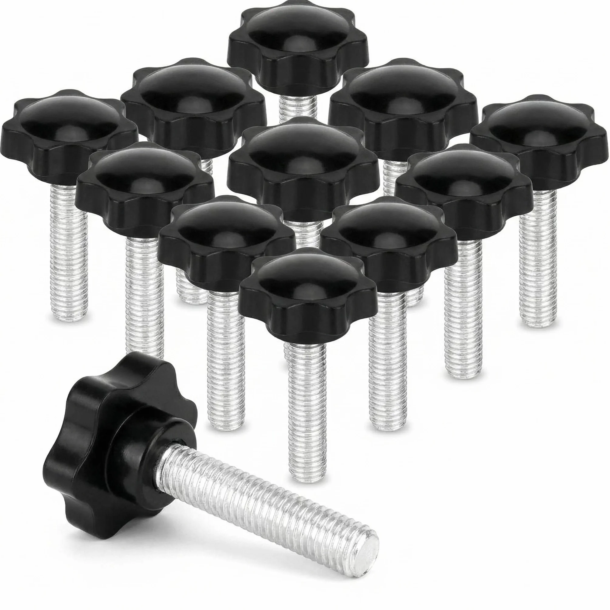 QWORK Zestaw 12 śrub z uchwytem gwiazdowym M8*40MM
