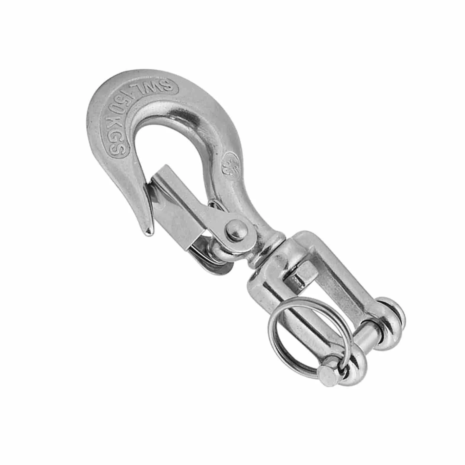 Obrotowy Hak z Oczkiem ze Stali Nierdzewnej 350 Kg Limit Roboczy Karabińczyk Stal 304 90 mm