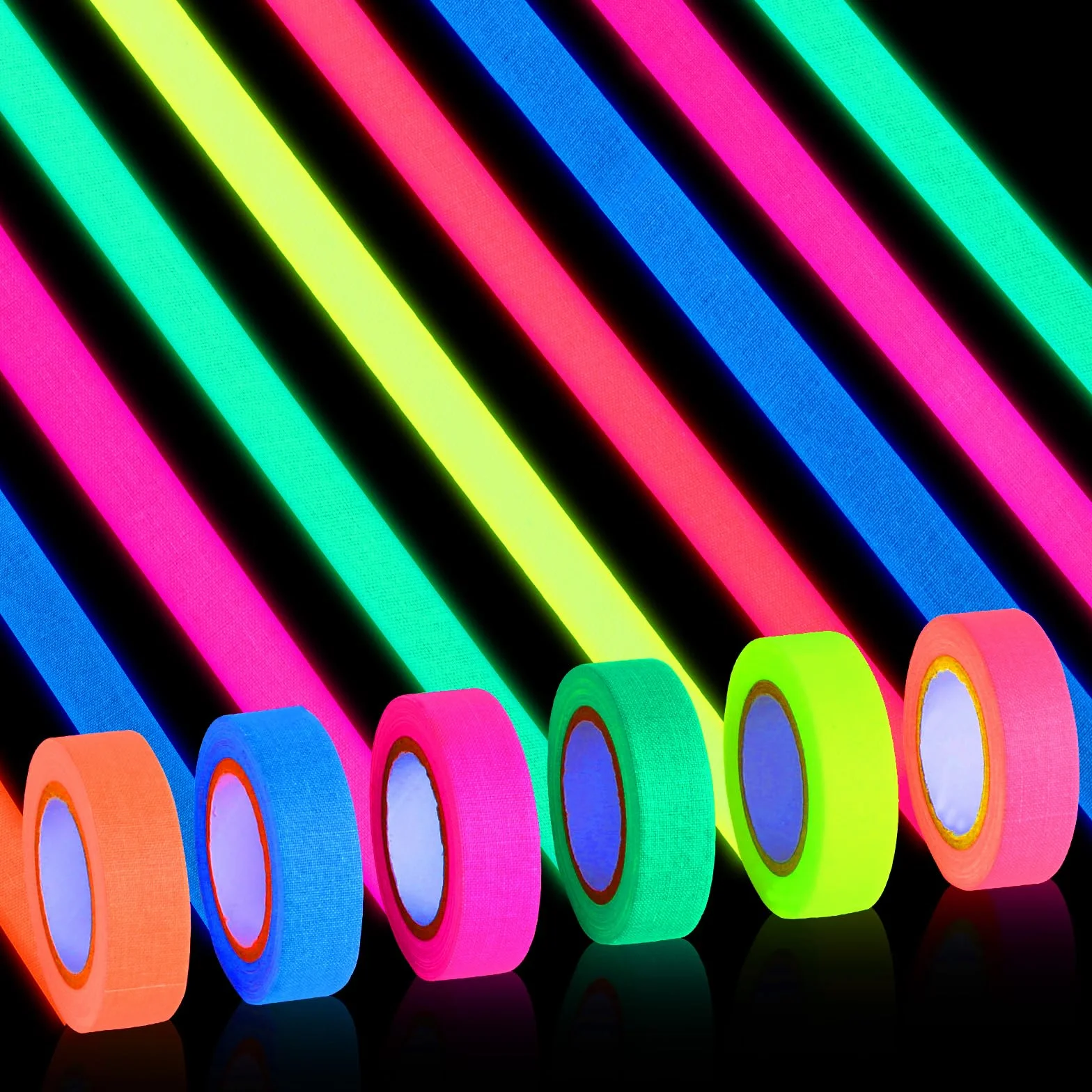 Glow in the Dark Art Taśma Klejąca 15 mm x 5 m Fluorescencyjna Świecąca Dekoracyjna Samoprzylepna