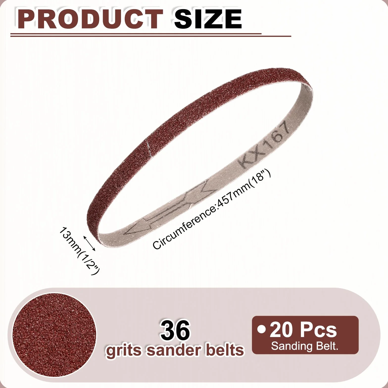QUARKZMAN Taśmy ścierne 13 mm x 457 mm 36 ziarna 20 sztuk papier ścierny tlenek glinu