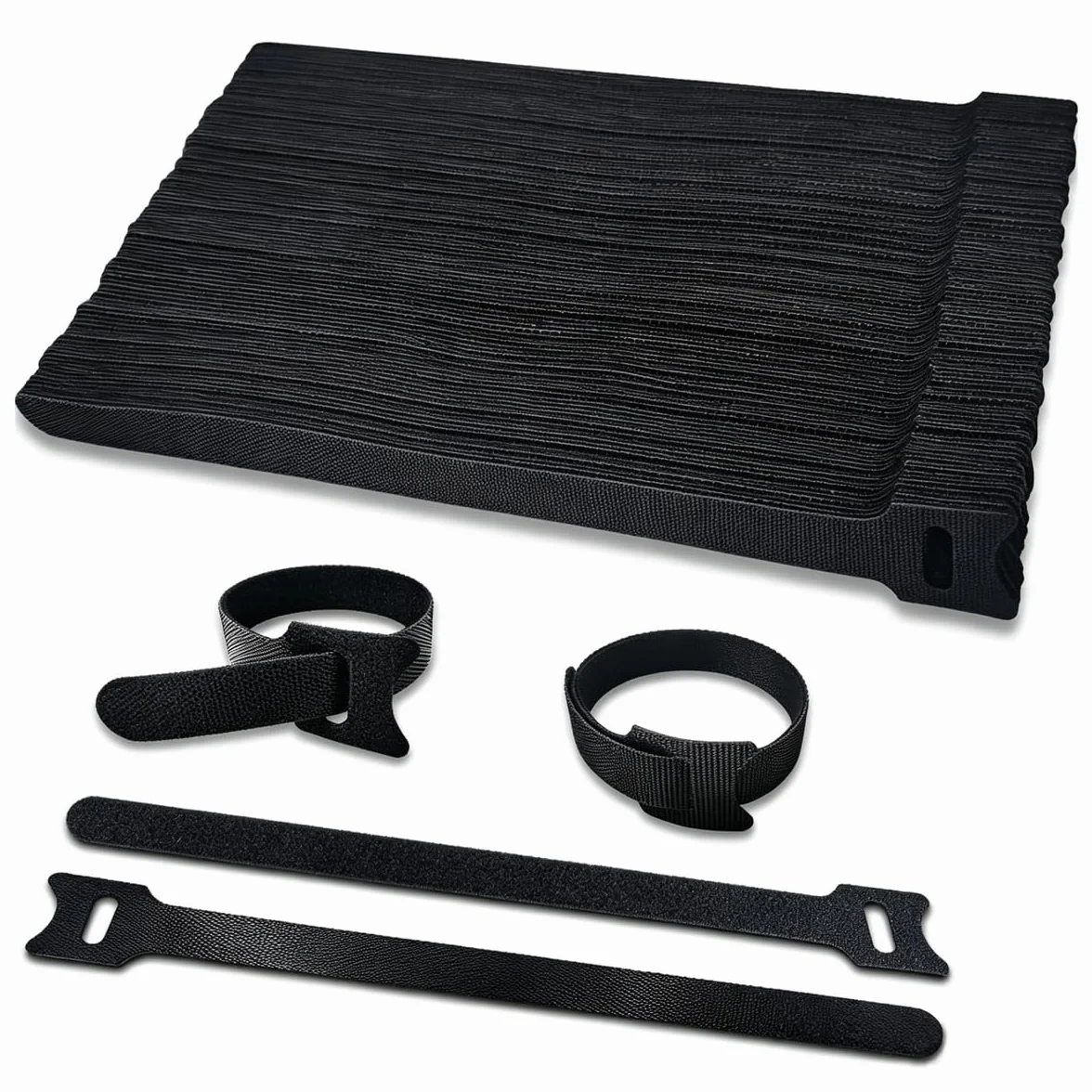 Opaska kablowa na rzep 150 x 12 mm czarna 100 sztuk
