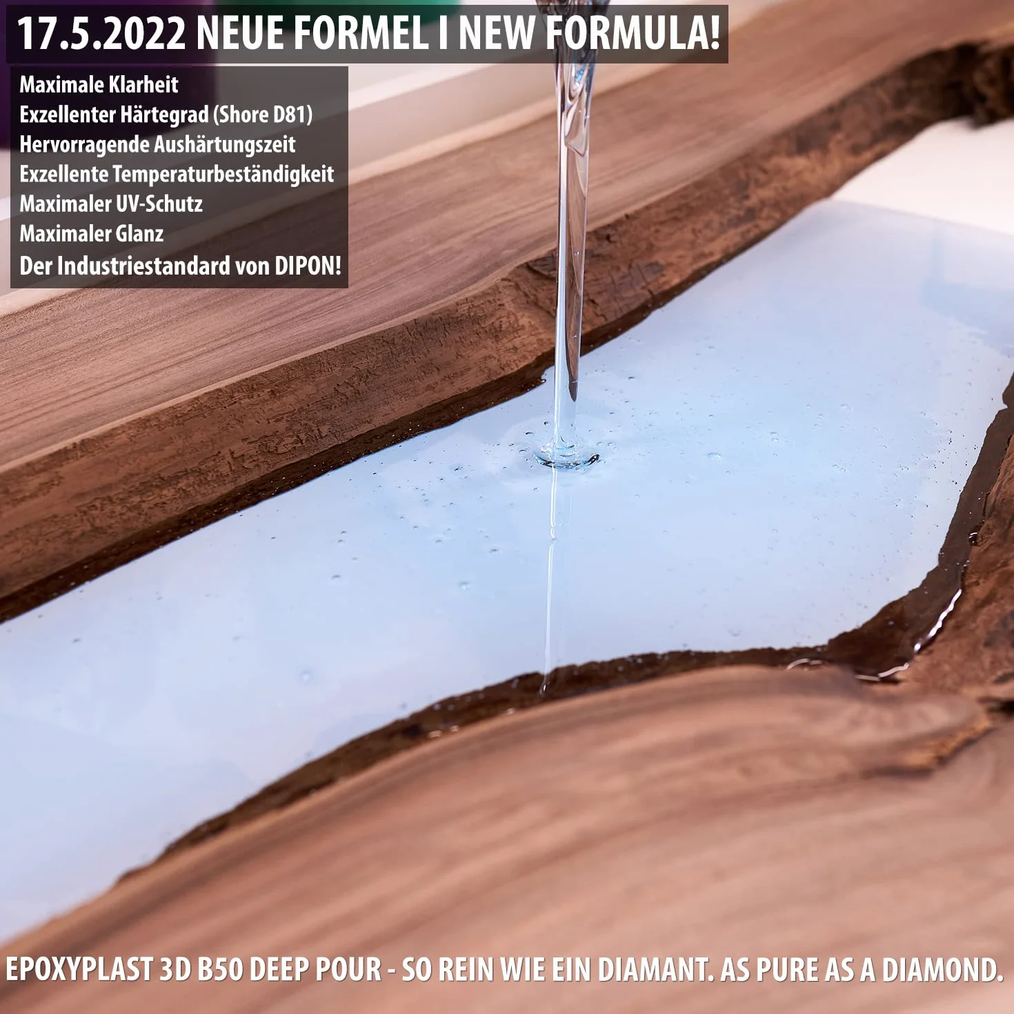 Żywica epoksydowa EpoxyPlast 3D B50 DEEP POUR 12,0 kg przezroczysta dwuskładnikowa ochrona UV
