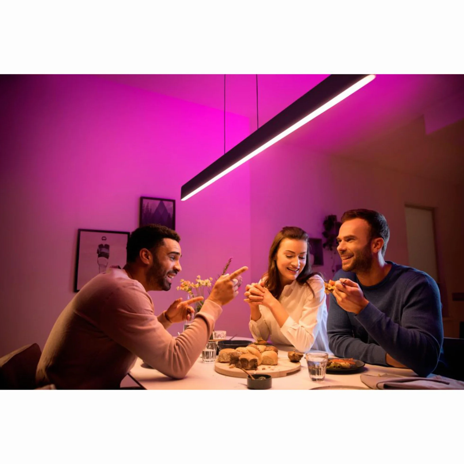 Philips Hue Ensis LED Lampa Wisząca White and Color Ambiance Czarna, Inteligentne Oświetlenie Smart LED z 16 mln Kolorów i Ściemnianiem
