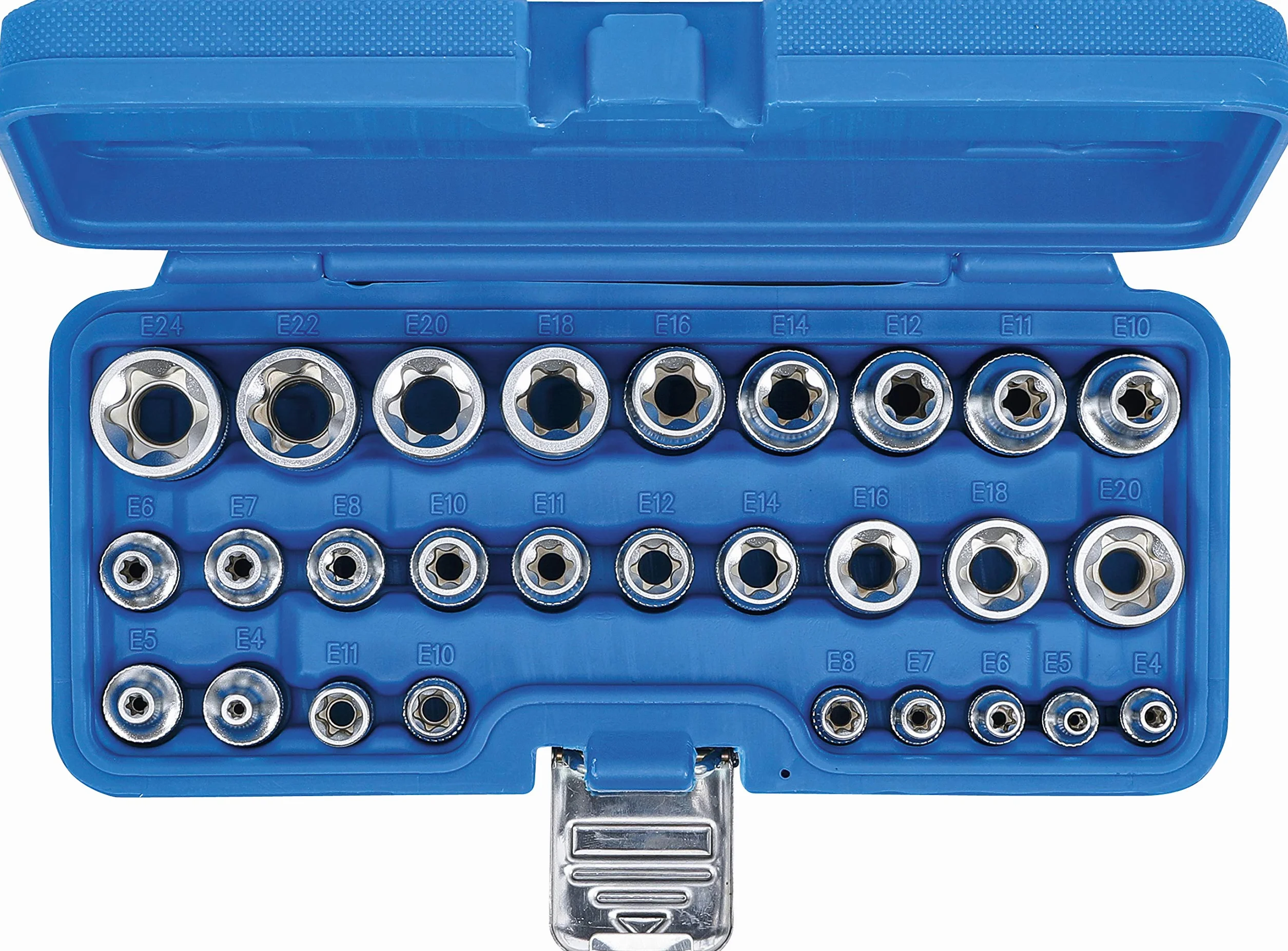BGS 70099 Zestaw nasadek profil E 6,3 mm (1/4") 12,5 mm (1/2") E4-E24 28 szt.