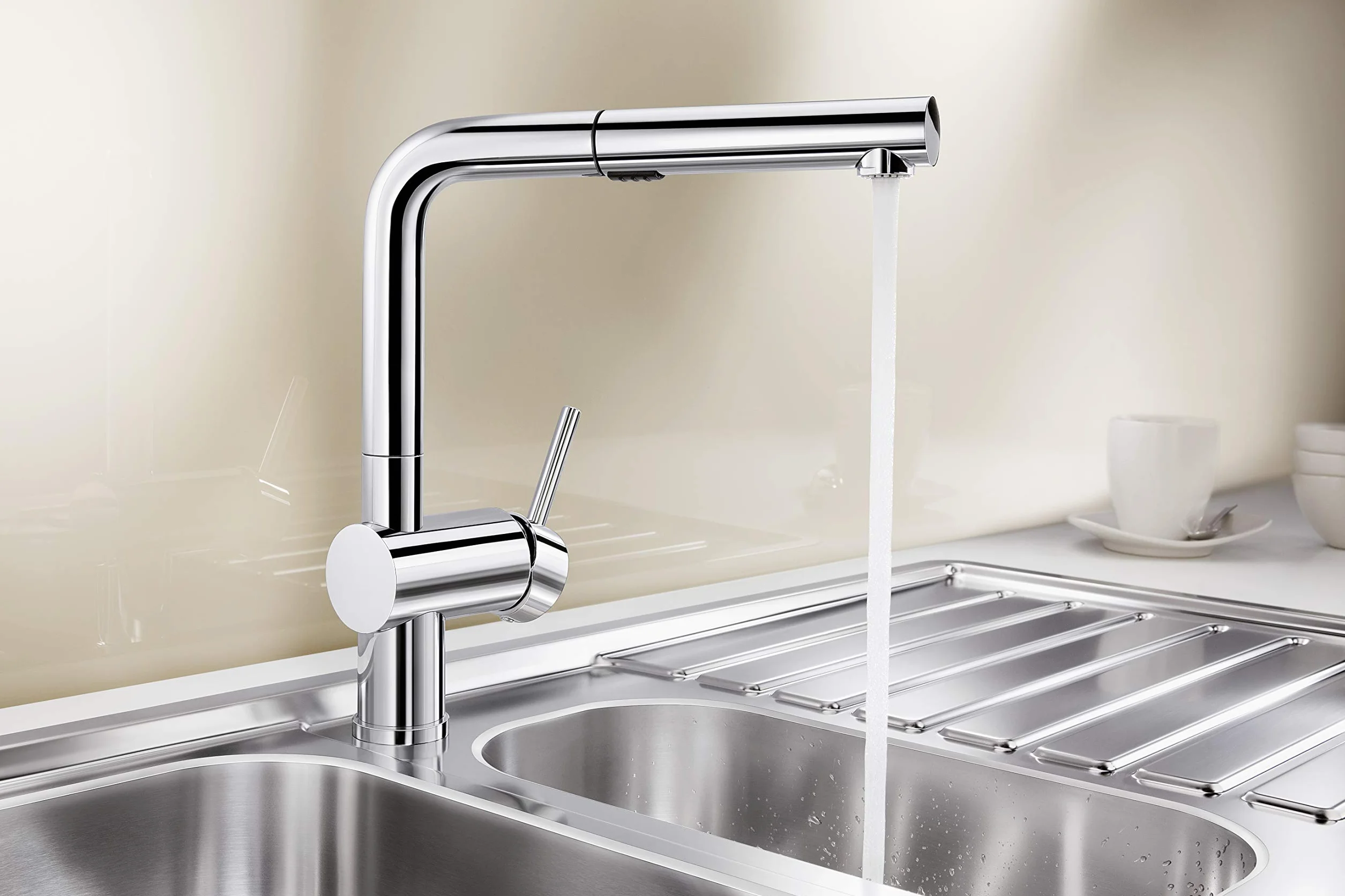BLANCO Linus-S Vario 518406 Bateria kuchenna chrom regulowany natrysk wysokociśnieniowa
