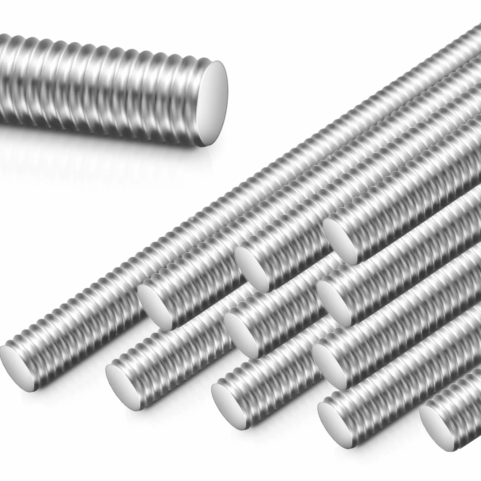 Dayalo Pręt Gwintowany M6 x 100 mm Stal Szlachetna A2 V2A Pełny Gwint DIN 975 Zestaw 12 sztuk
