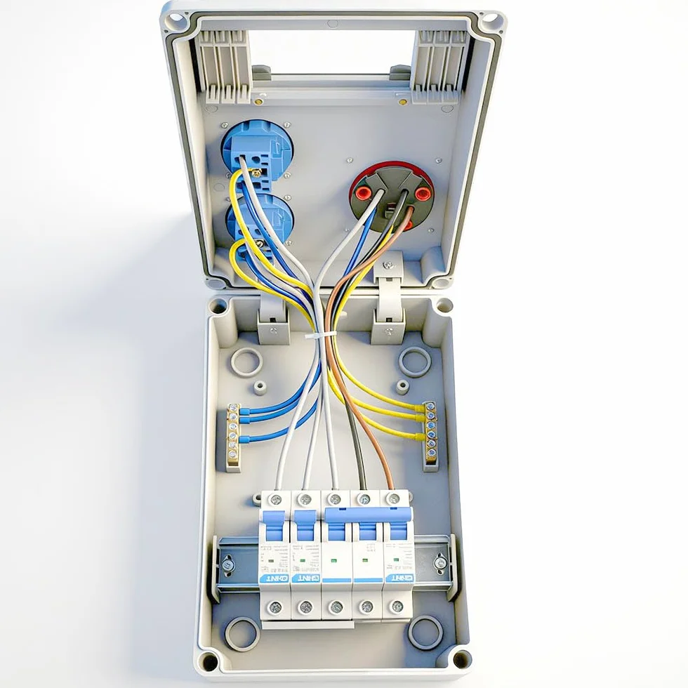 Elektryczna osłona rozdzielcza IP44 230V 2x230V 1xCEE 16A z przełącznikiem Fi i Ls