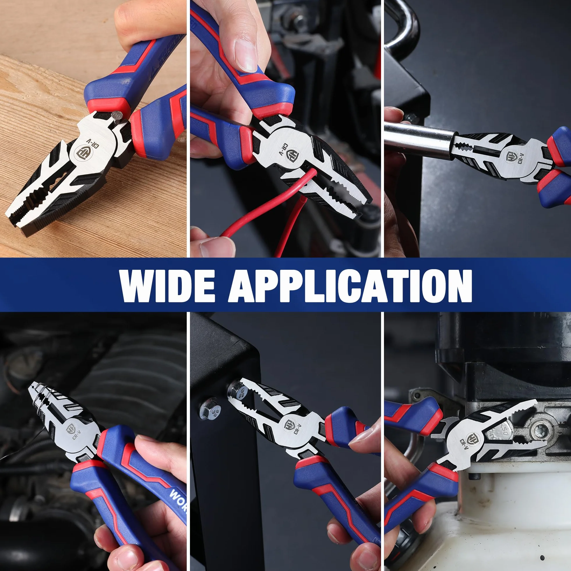 WORKPRO Szczypce kombinowane 200 mm Cr-V Linesman