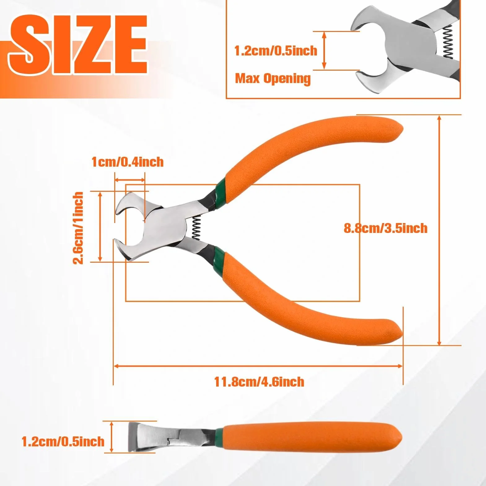 LEONTOOL 4,6" Mini precyzyjny zacisk tnący ze stali węglowej do zamykania zamków błyskawicznych, cięcia drutu i wyciągania gwoździ