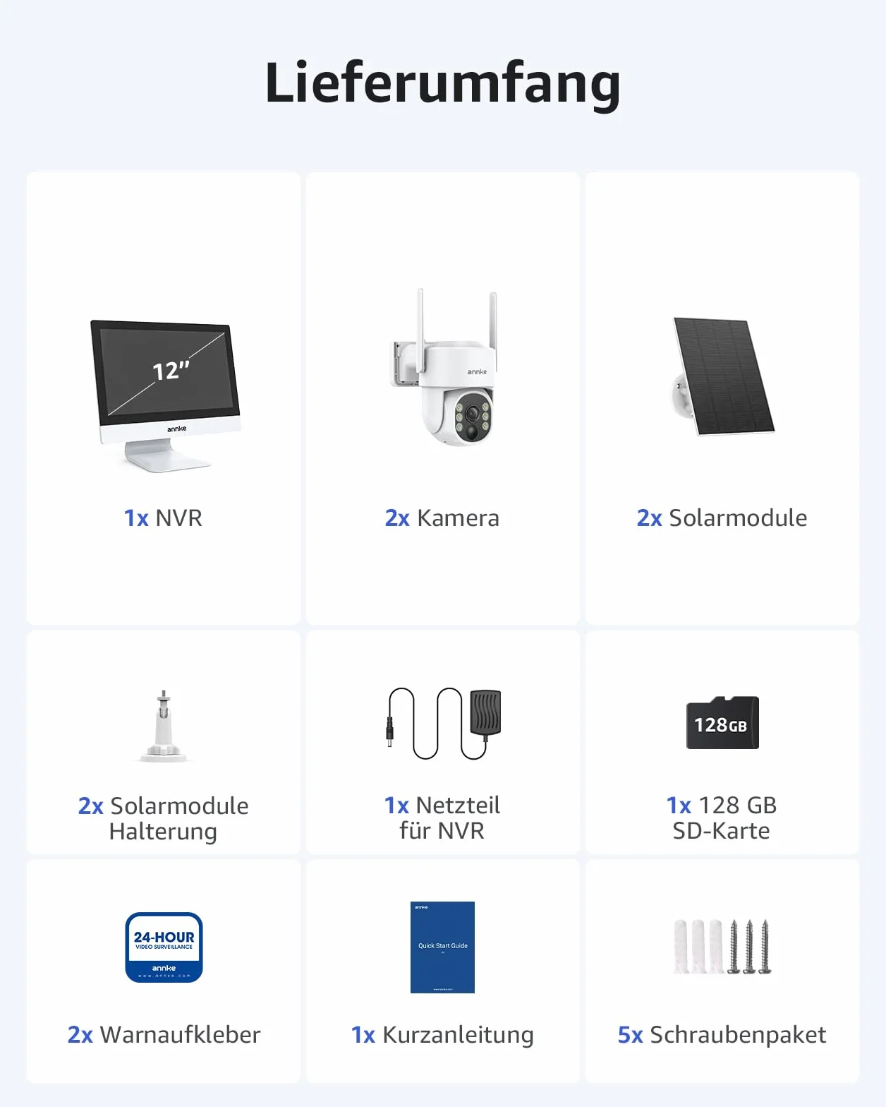 ANNKE Zestaw kamer do monitoringu zewnętrznego 12" 10CH Wireless NVR