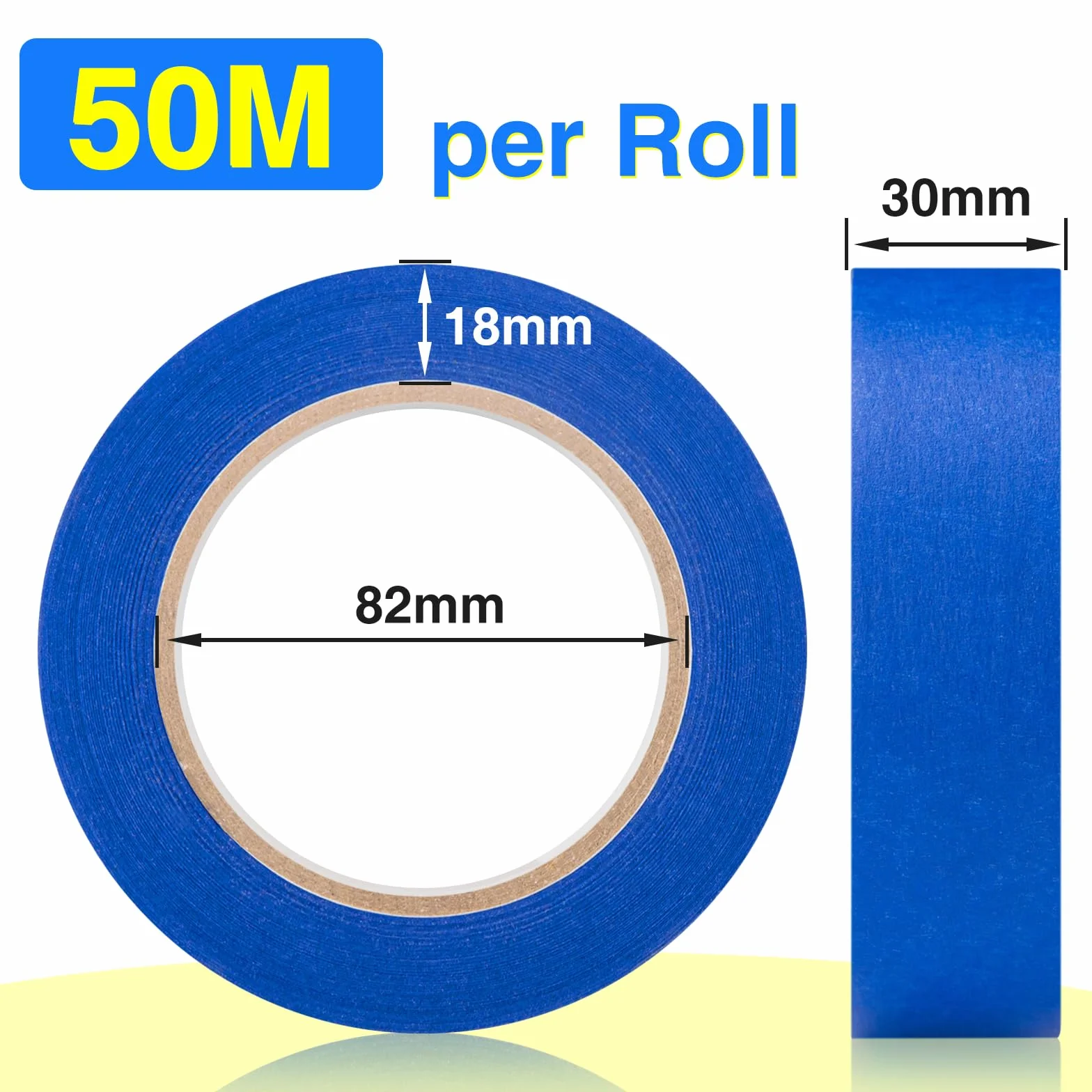 WISYOK Taśma malarska 30 mm x 50 m niebieska uniwersalna taśma klejąca