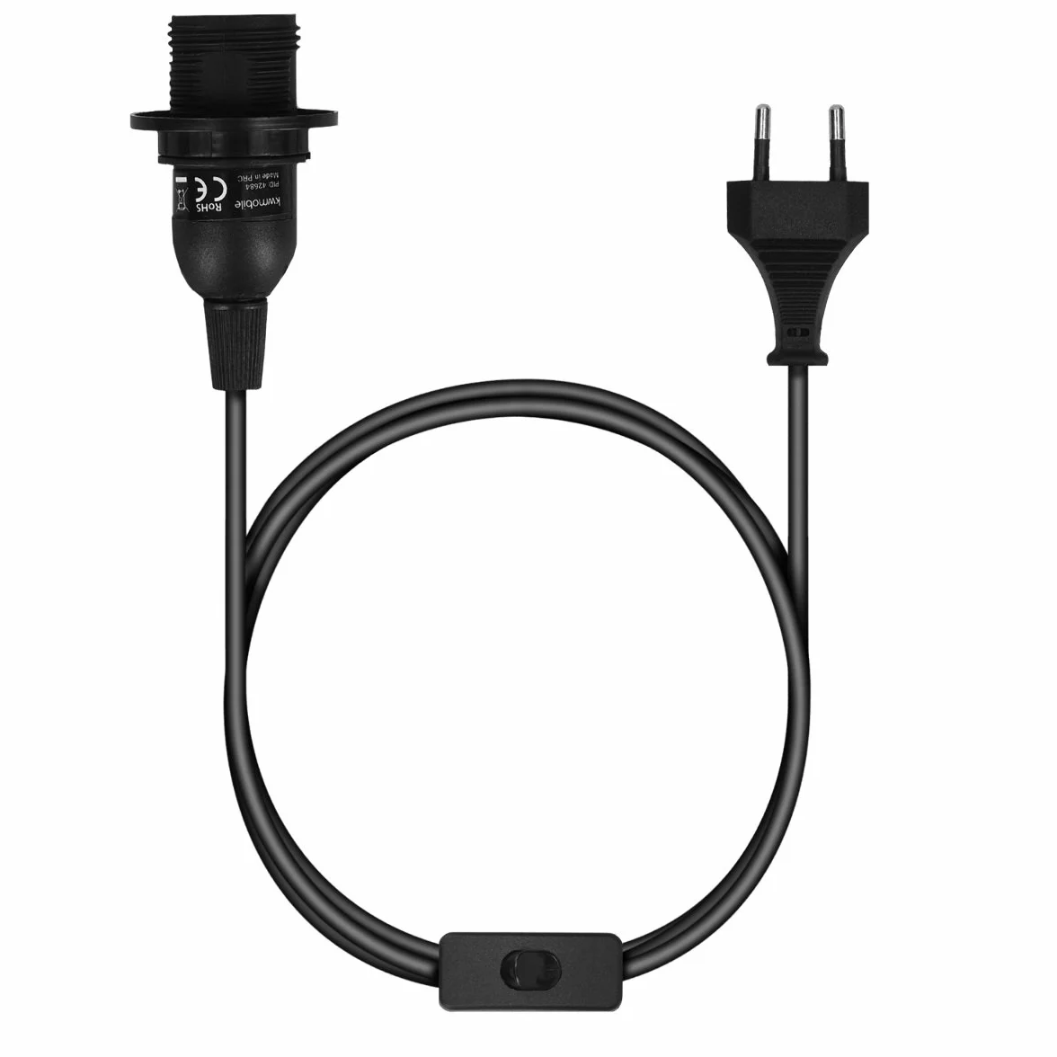 Kwmobile Oprawa lampa E14 z przełącznikiem czarna przewód 3,5 m pierścień śrubowy zawieszenie