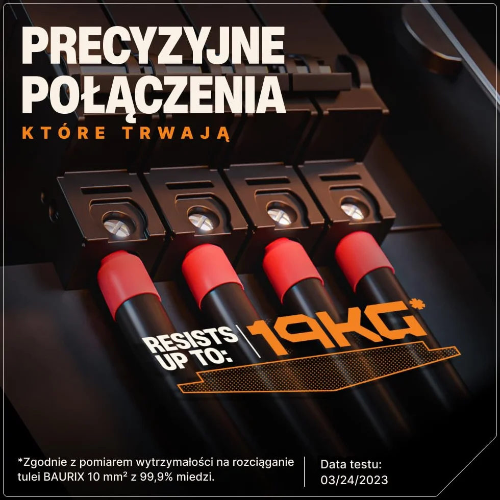 BAURIX Końcówek kablowych 1200 sztuk Zestaw DIN 0,5-10 mm² Izolowanych tulejek