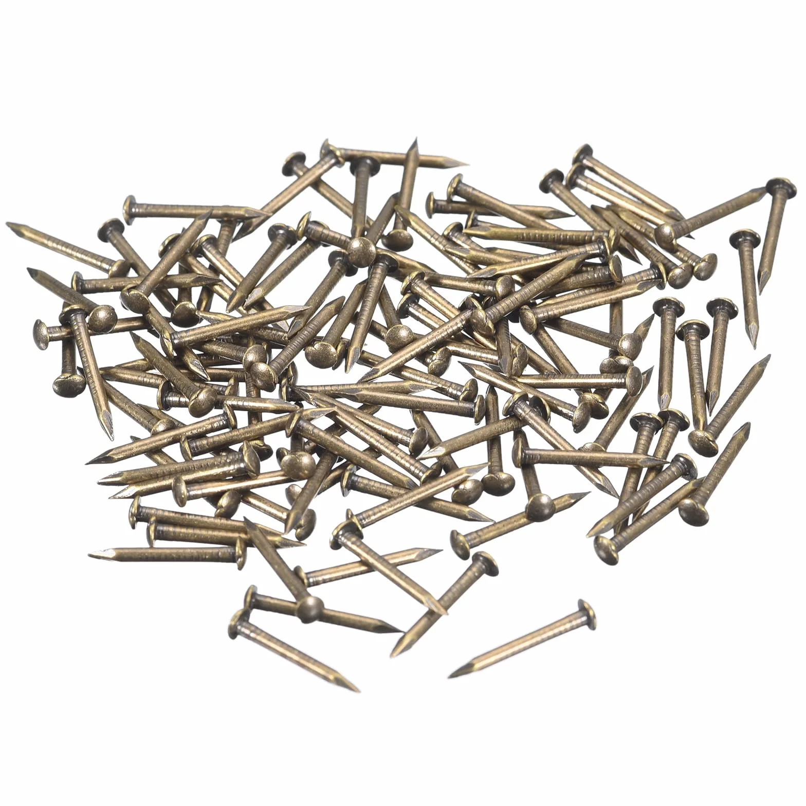 QUARKZMAN 280 sztuk małych gwoździ wkrętów drewnianych 1,2 x 12 mm Mosiężna okrągła główka do projektów DIY