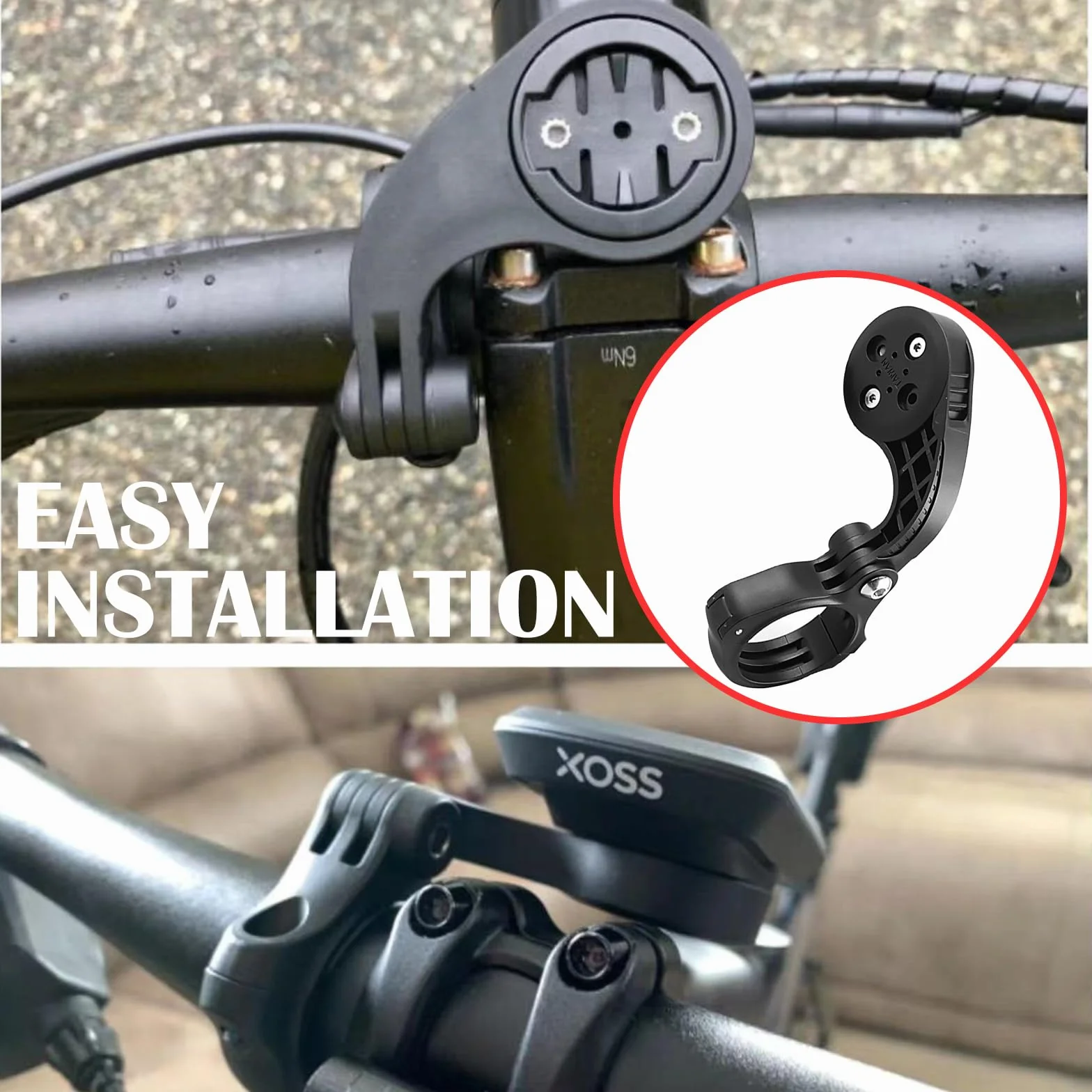 Uchwyt rowerowy, akcesoria rowerowe kompatybilne z Garmin Edge 530 520 500 130 830 1040 1030, uchwyt na komputer rowerowy GPS, regulowany uchwyt rowerowy, uchwyt Garmin Edge