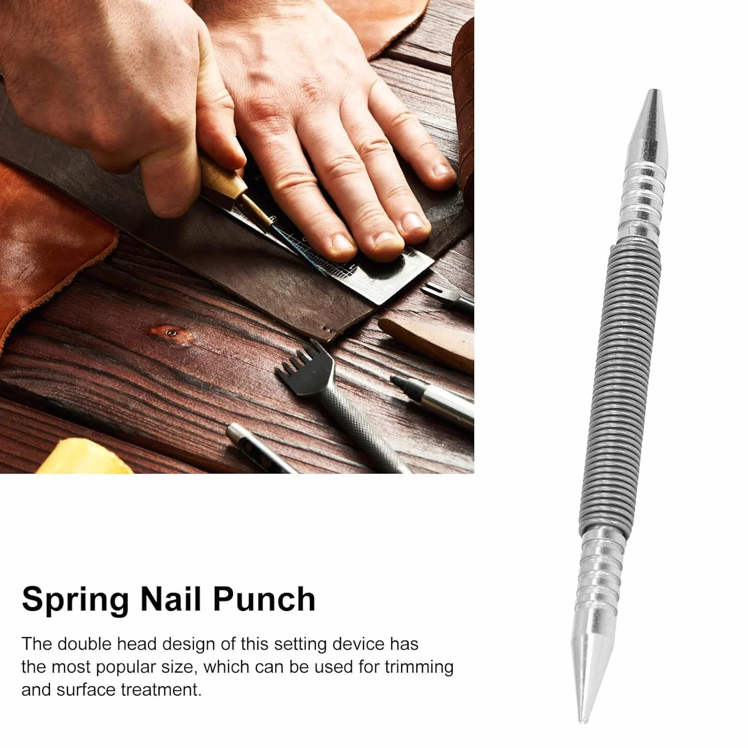 Fyearfly Dual Head Center Punch Spring Design stal węglowa kompaktowy bezmłotkowy narzędzie do drewna metalu szkła