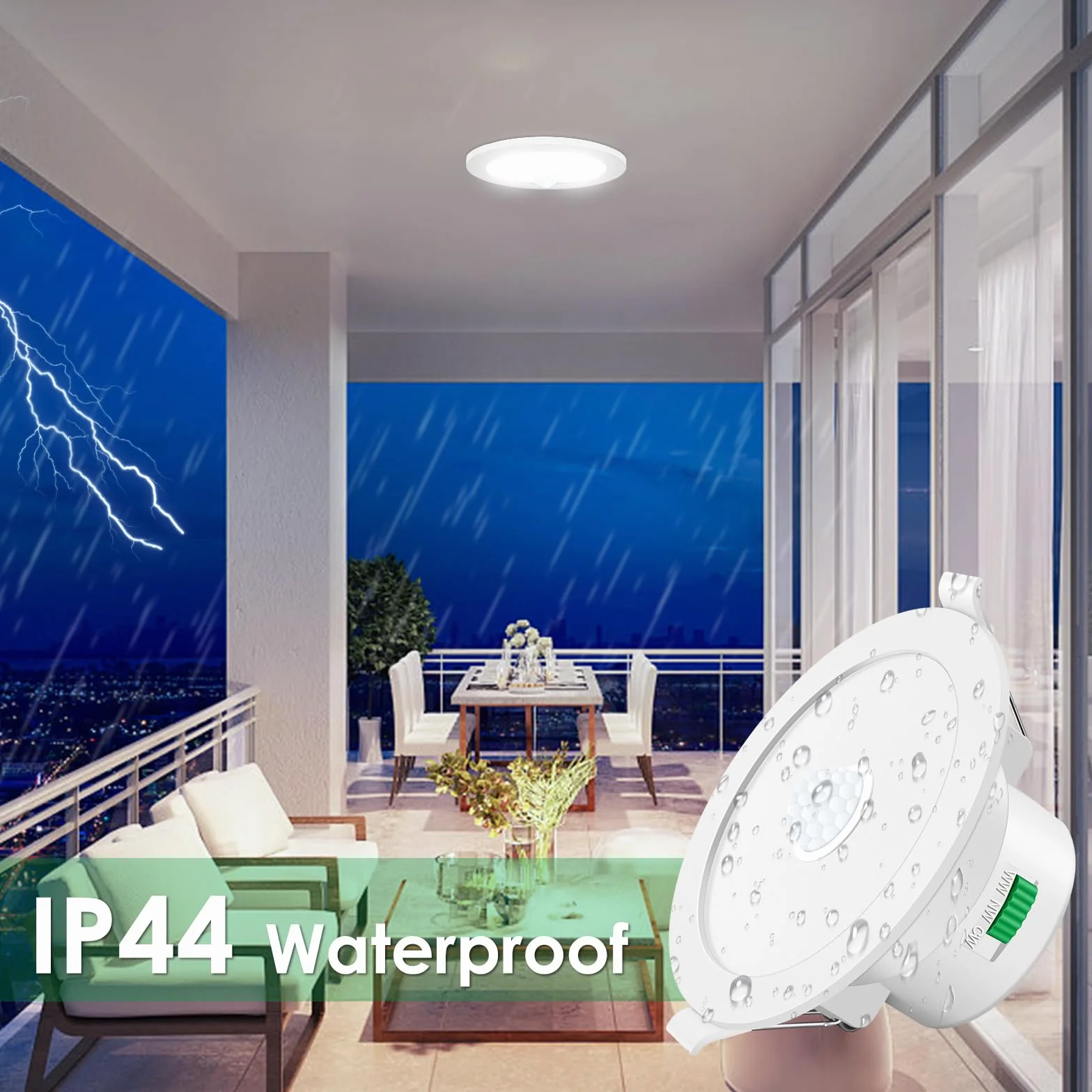 ALUSSO Reflektor LED do zabudowy 12W 950lm IP44 3CCT 3000-6500K otwór 90-100mm