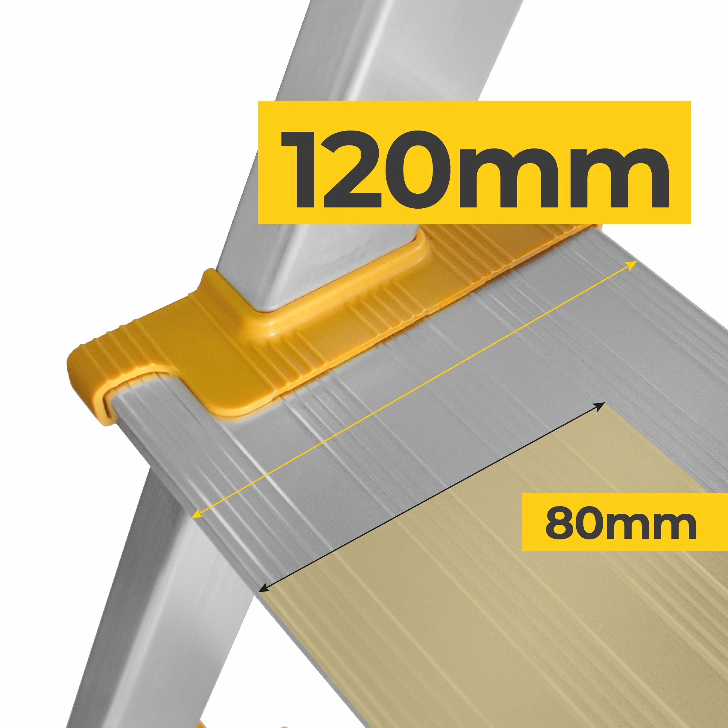 DRABEST 7-stopniowa Drabina składana aluminiowa antypoślizgowa z półką 120 mm 150 kg