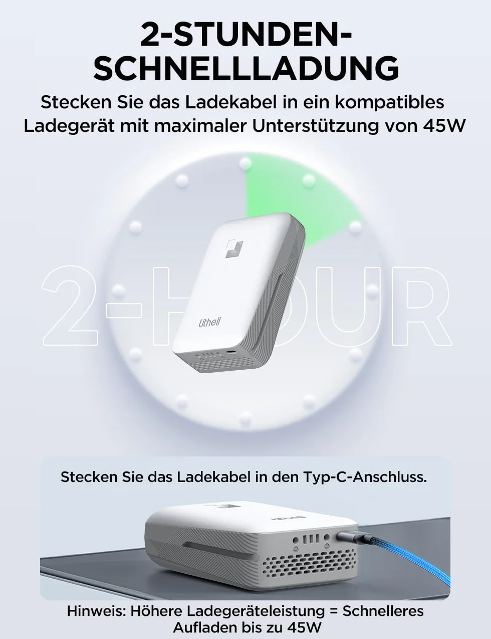 Litheli Akumulator litowo-jonowy 20 V, 2,0 Ah, z wyświetlaczem LED