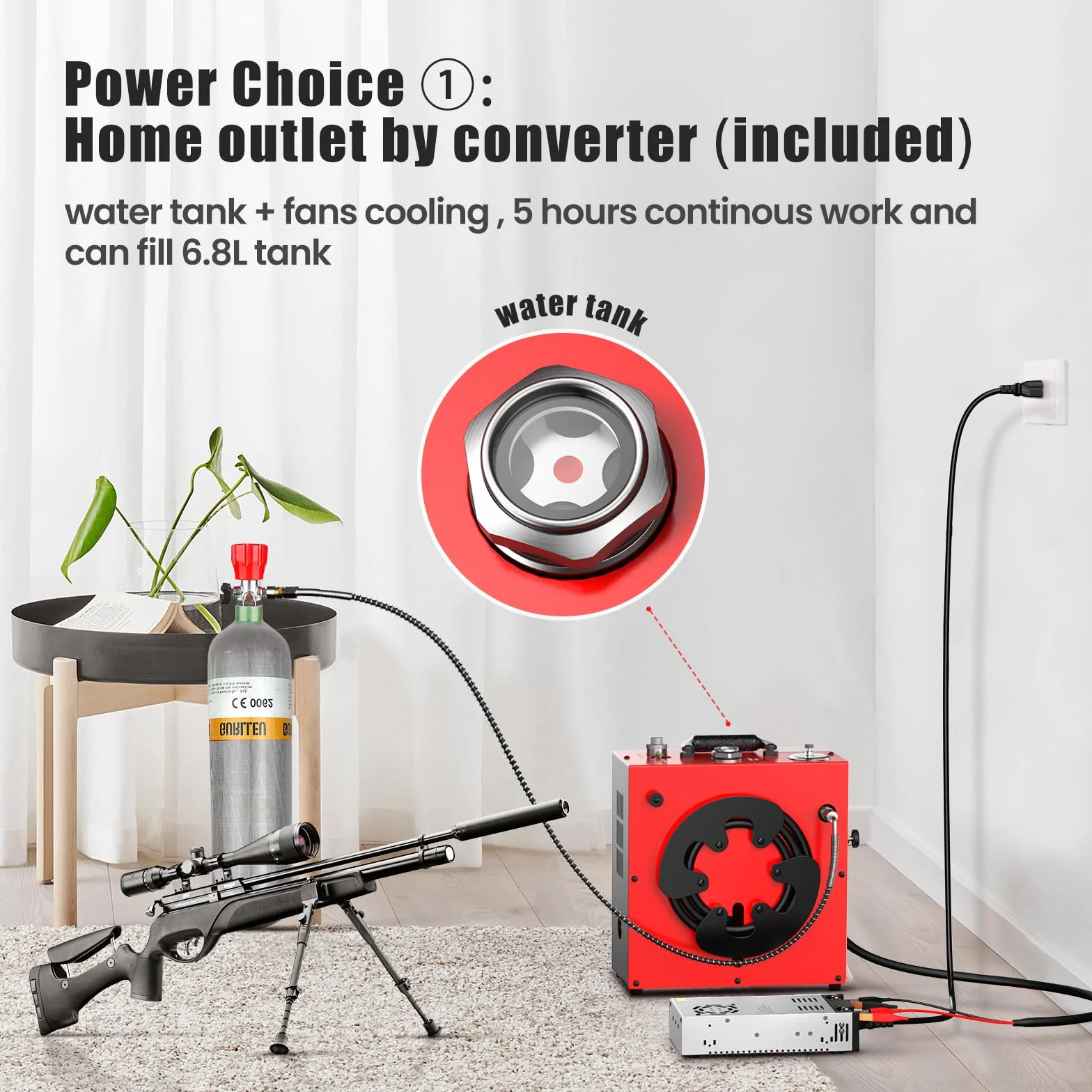 GX PUMP CS4 Przenośna sprężarka powietrza PCP 350 W 5800 Psi 40 Mpa chłodzenie wodą