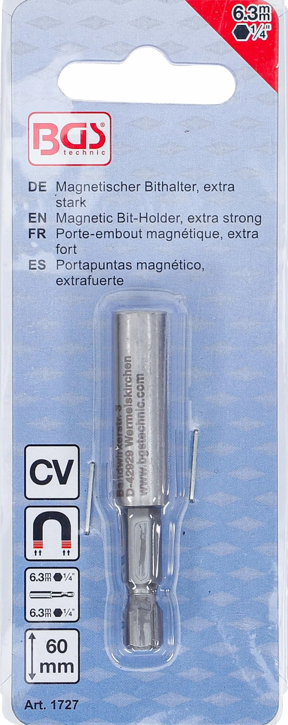 BGS 1727 Magnetyczny uchwyt do bitów 6,3 mm (1/4") 60 mm