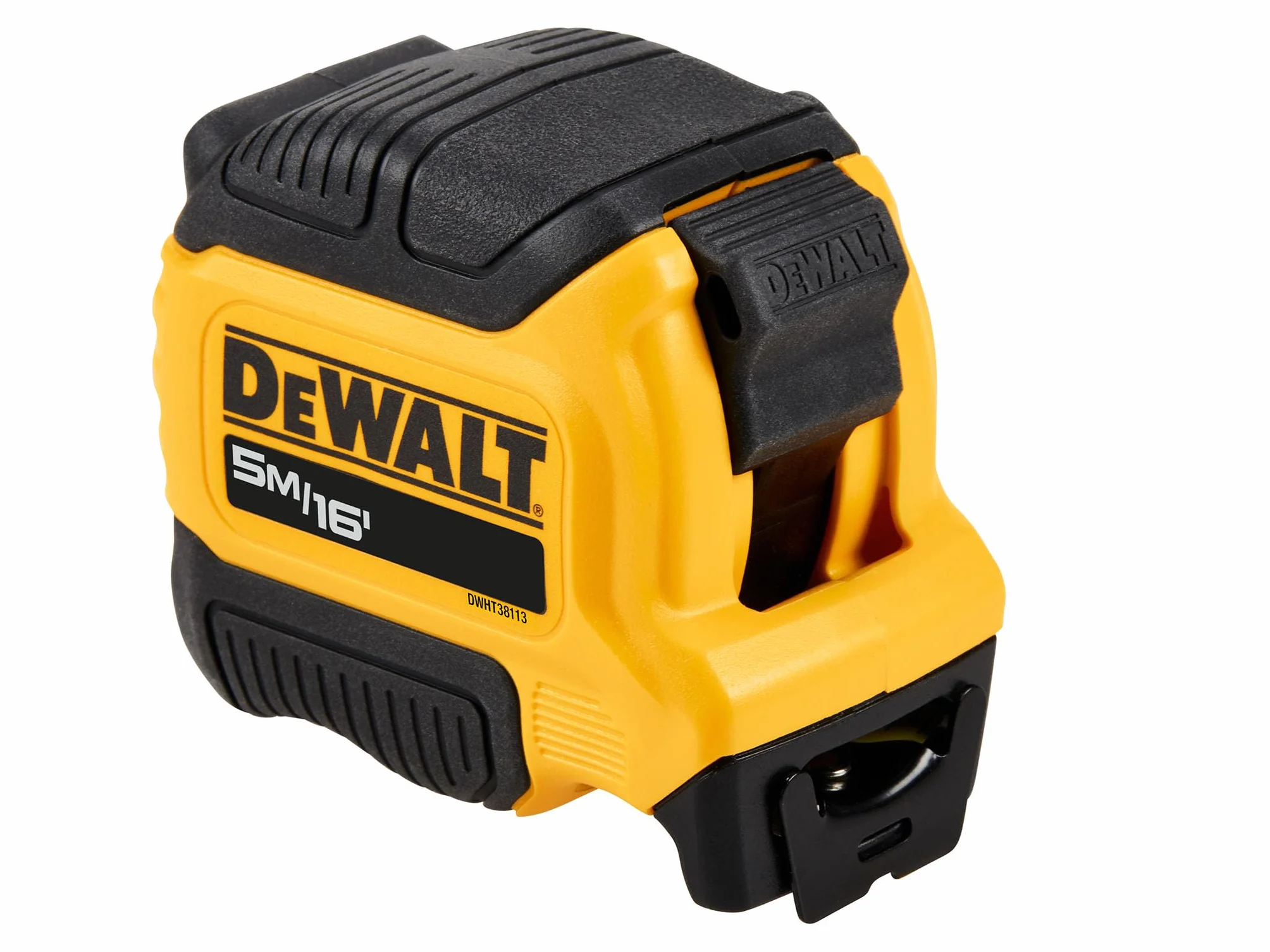 DeWALT Kompaktowa taśma miernicza 5 m 28 mm, rozszerzony zasięg 3 m, hamulec palcowy, klasa EC II