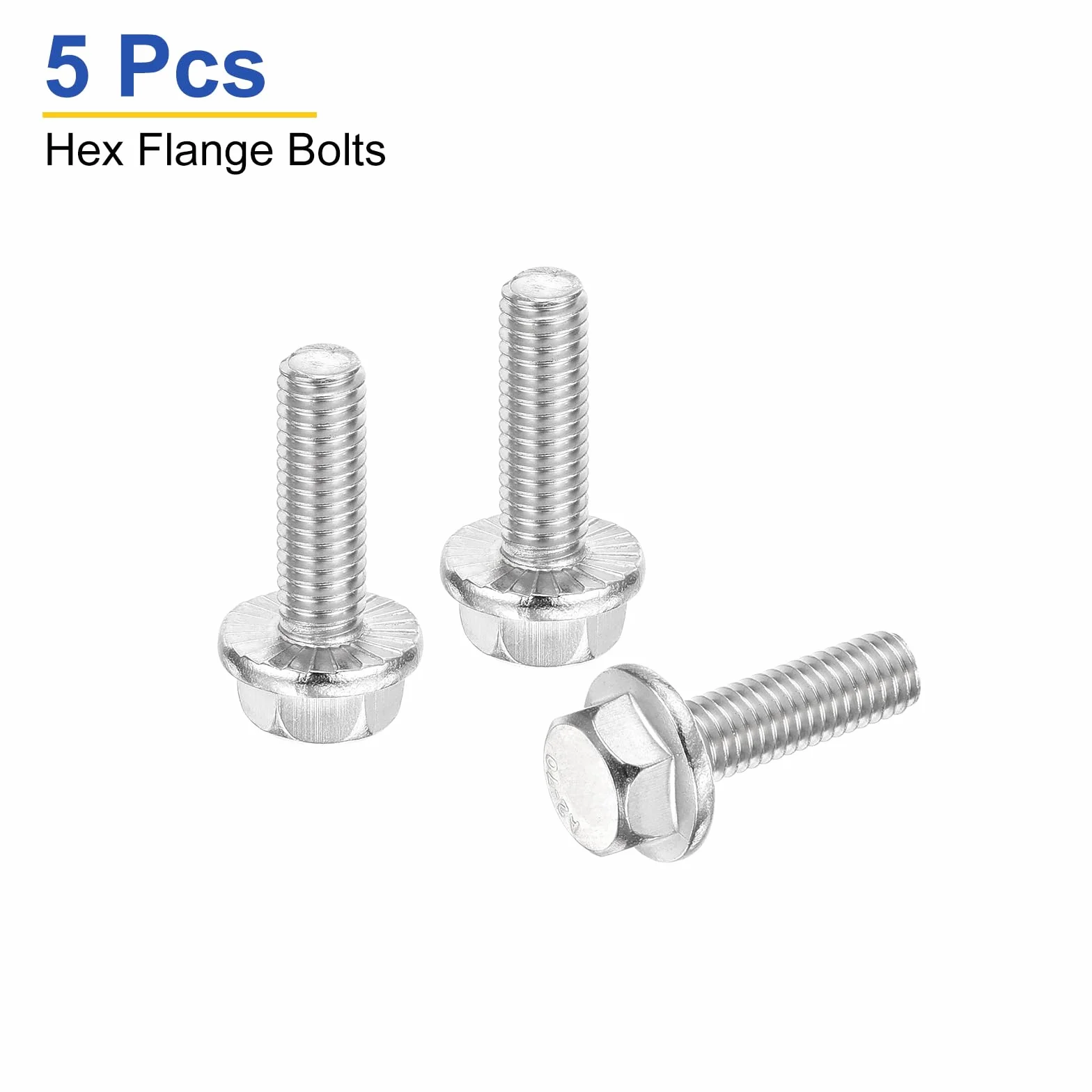 QUARKZMAN 5 sztuk śrub zabezpieczających z łbem sześciokątnym M6 x 20 mm, 304 stal nierdzewna, srebrny
