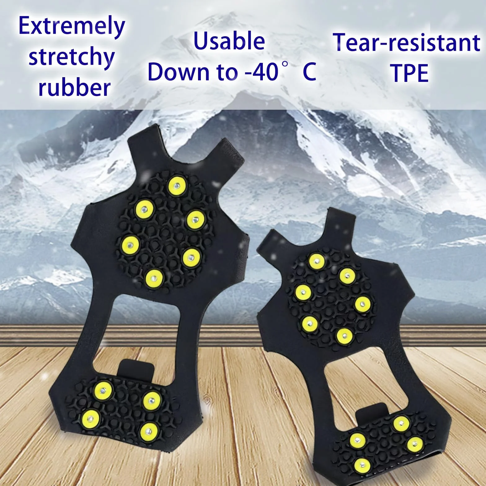 Winter Wise 10 Stud Ice Gripper, antypoślizgowe, uniwersalne, elastyczne kolce śniegowe i lodowe, cęgi (L)