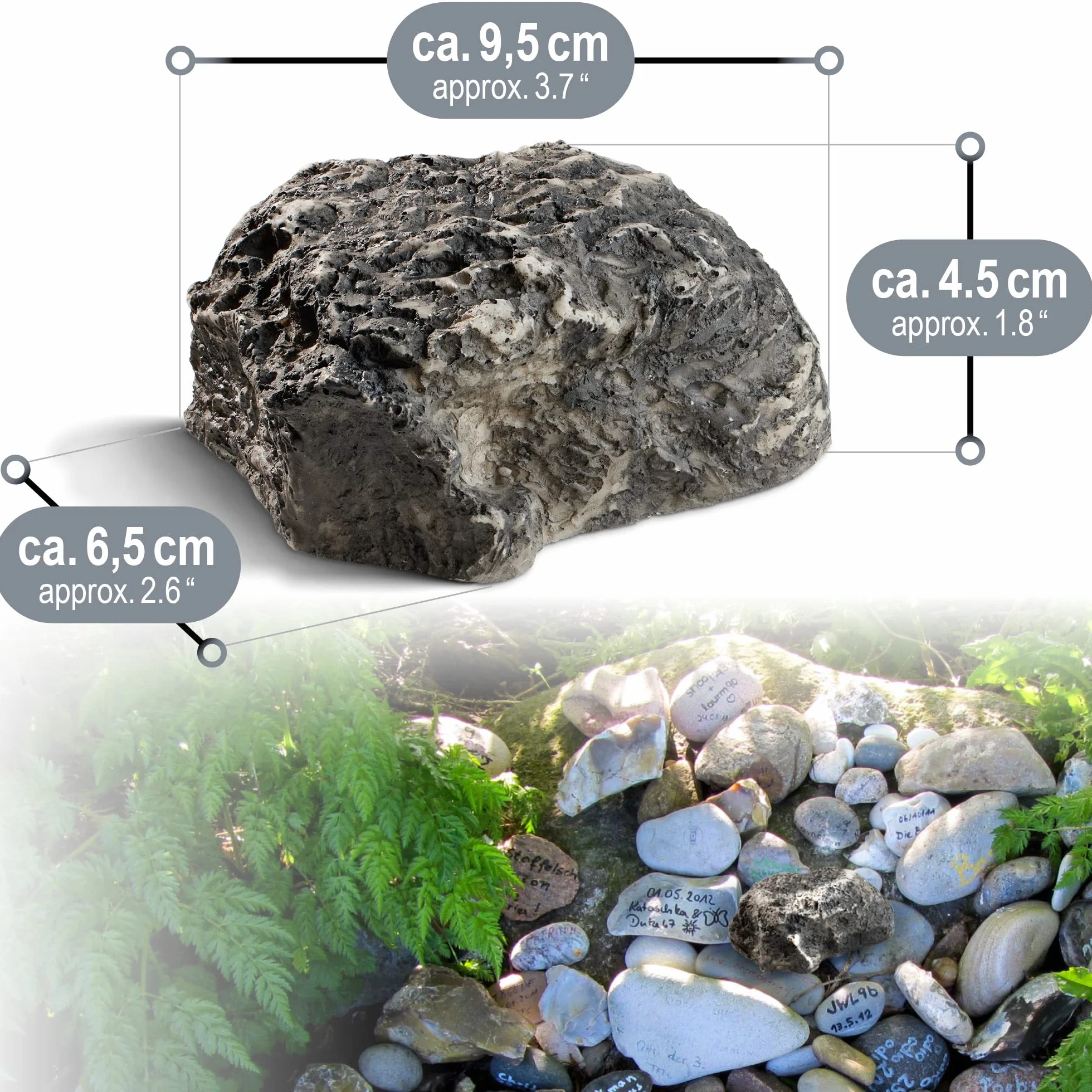 COM-FOUR® 2x kluczowy kamien imitacja kamienia z sekretna przegródka do geocachingu kryjówka na klucze sztuczny glaz