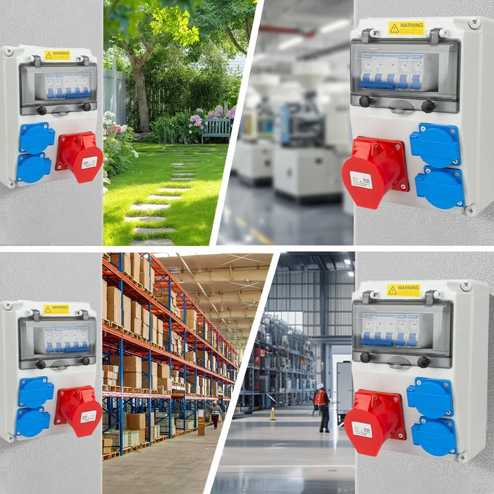 Elektryczna osłona rozdzielcza IP44 230V 2x230V 1xCEE 16A z przełącznikiem Fi i Ls