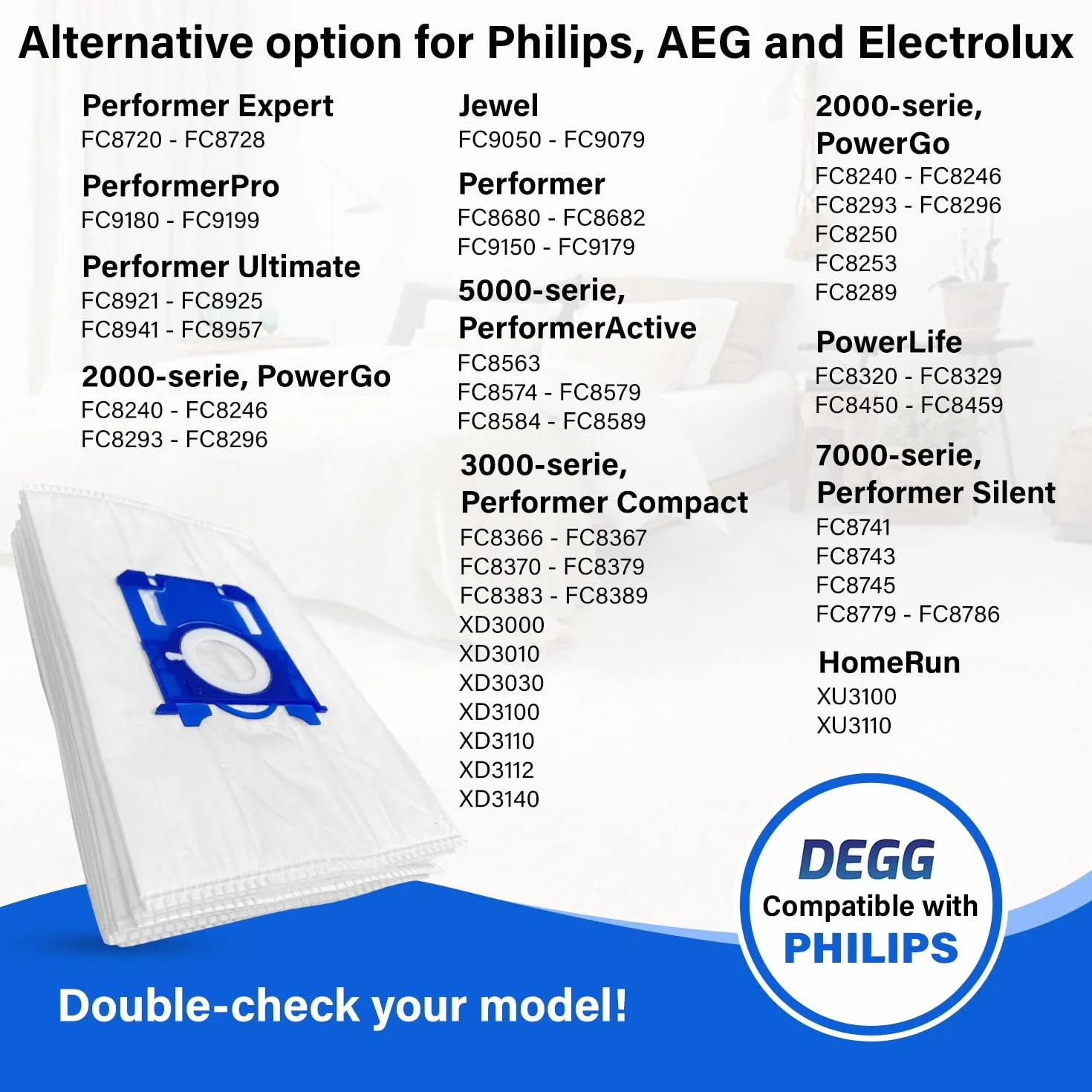 Worki do odkurzacza 20 szt. kompatybilne z Philips AEG Electrolux S-BAG zamienniki FC8021 GR201S E200S