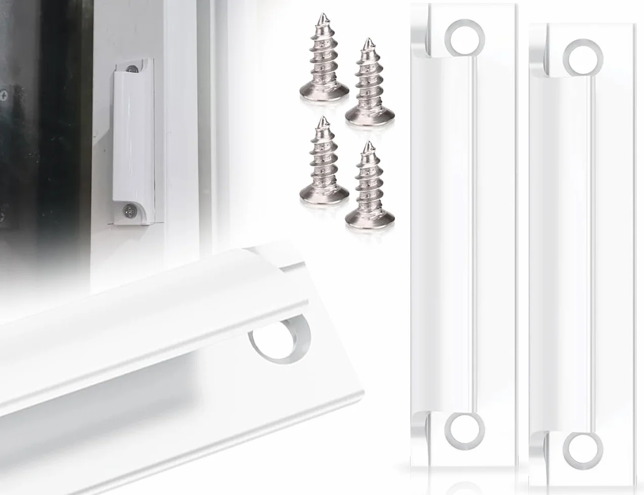 Uchwyt do drzwi balkonowych przesuwnych ze stopu aluminium biały