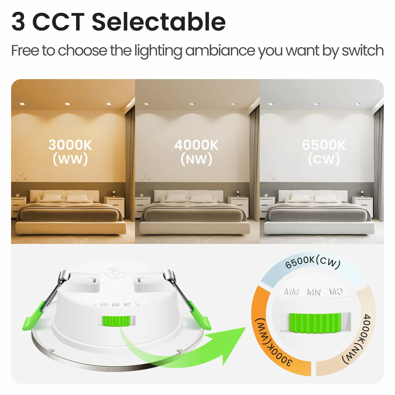 ALUSSO Reflektory LED do zabudowy 68 mm 4 W 220-240 V 3000-6500 K IP44
