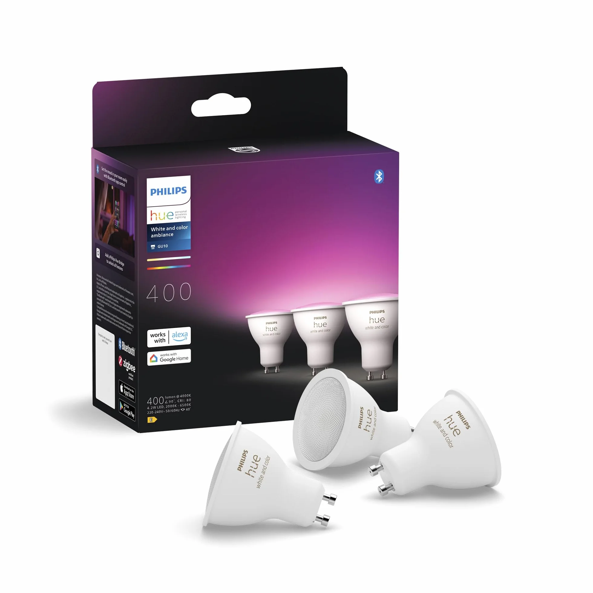 Philips Hue GU10 4.2W 3-pack EU