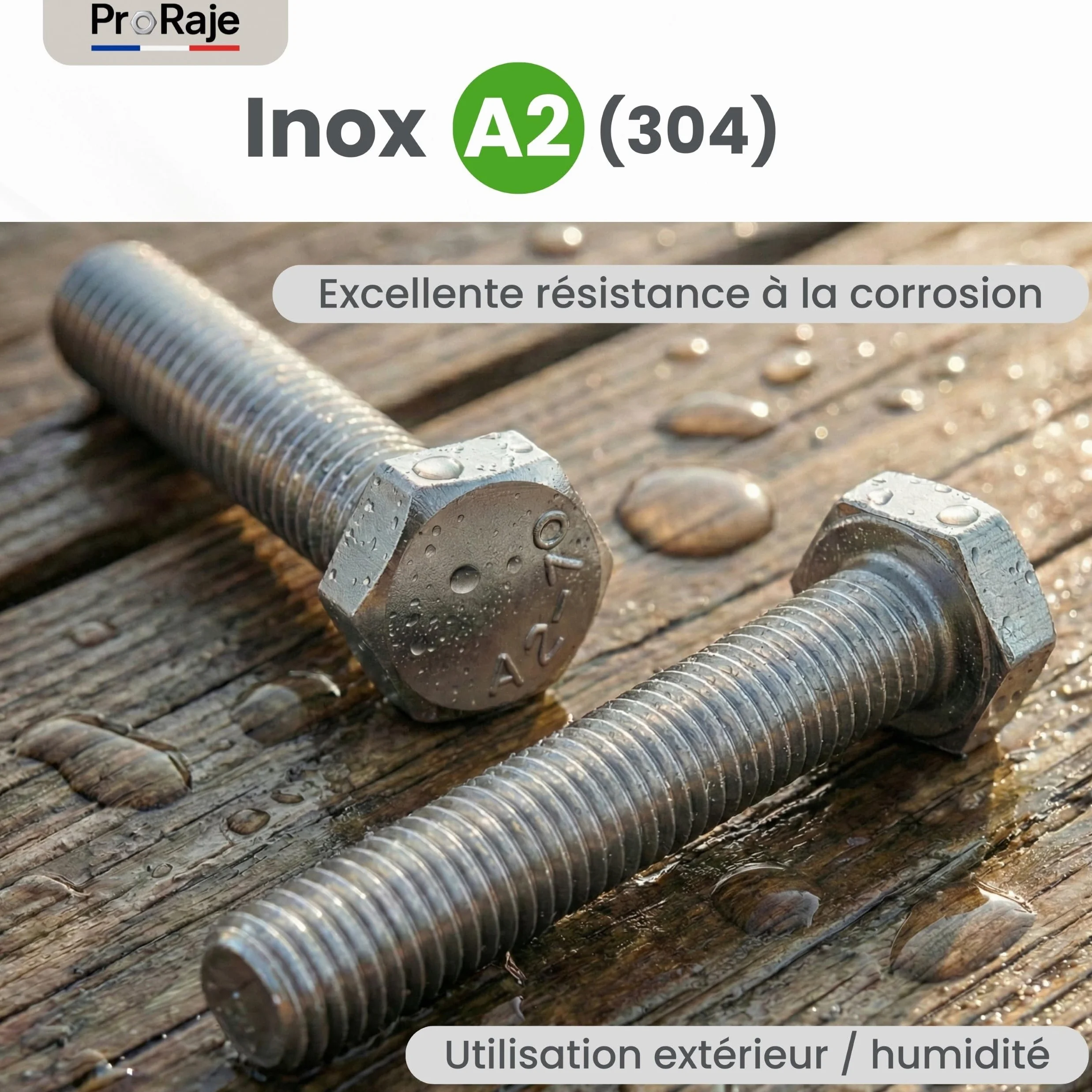 Śruby ze stali nierdzewnej M4x16 mm, gwint całkowity z łbem sześciokątnym (M4 x 16), stal nierdzewna A2 (304), śruby z łbem H (TH) - DIN 933: Zestaw 100 szt. - ProRaje