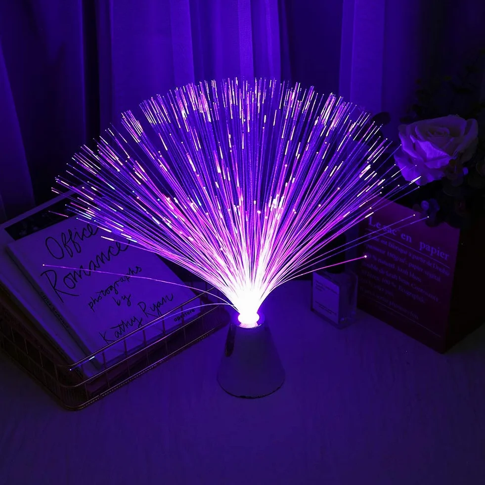 Lampka nocna LED światłowodowa fontannowa kolorowa