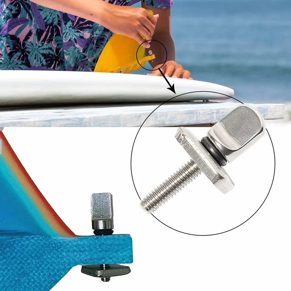 8 sztuk śrub do deski surfingowej, śruby płetwy do deski surfingowej, śruby ze stali nierdzewnej, do deski surfingowej, longboard, longboard, pojedyncza płetwa, deska do paddleboardingu
