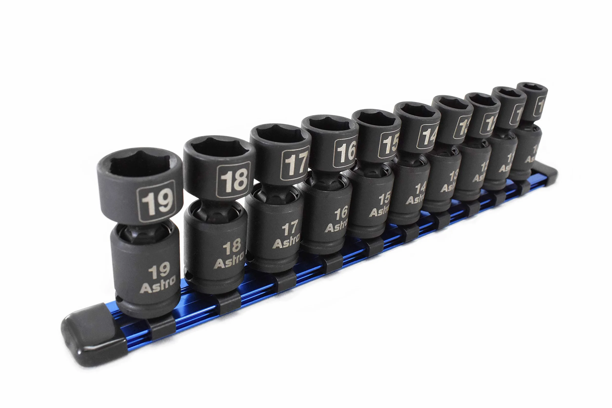 Astro 78344 Narzędzie pneumatyczne napęd 3/8″ Nano nasadki udarowe 10 szt. metryczne czarne