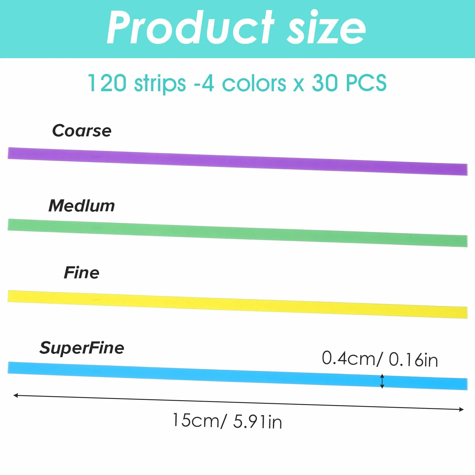 Papier ścierny do zębów 120 sztuk 150 x 4 mm paski polerujące